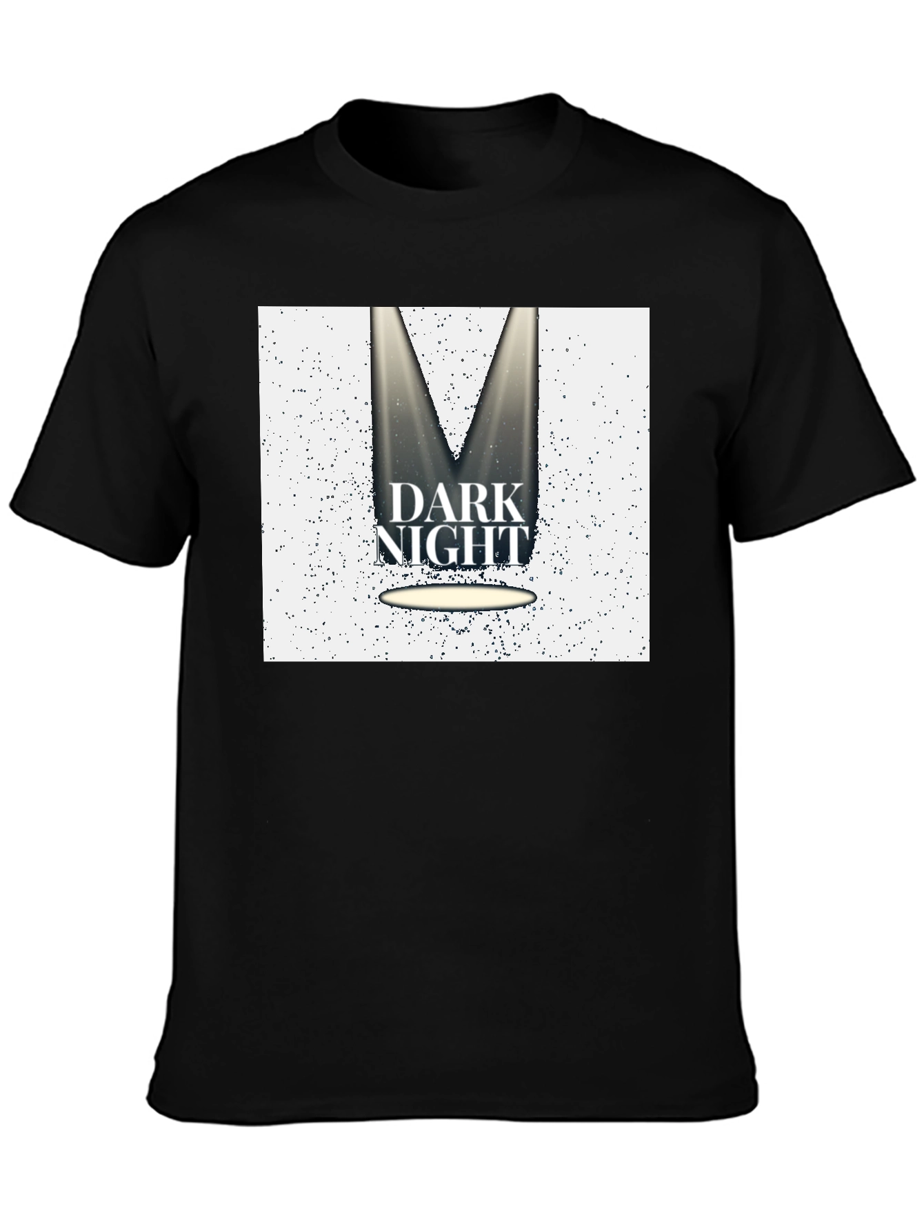 Black Dark Night Graphic Tee - Black Cotton Blend T-Shirt view 3