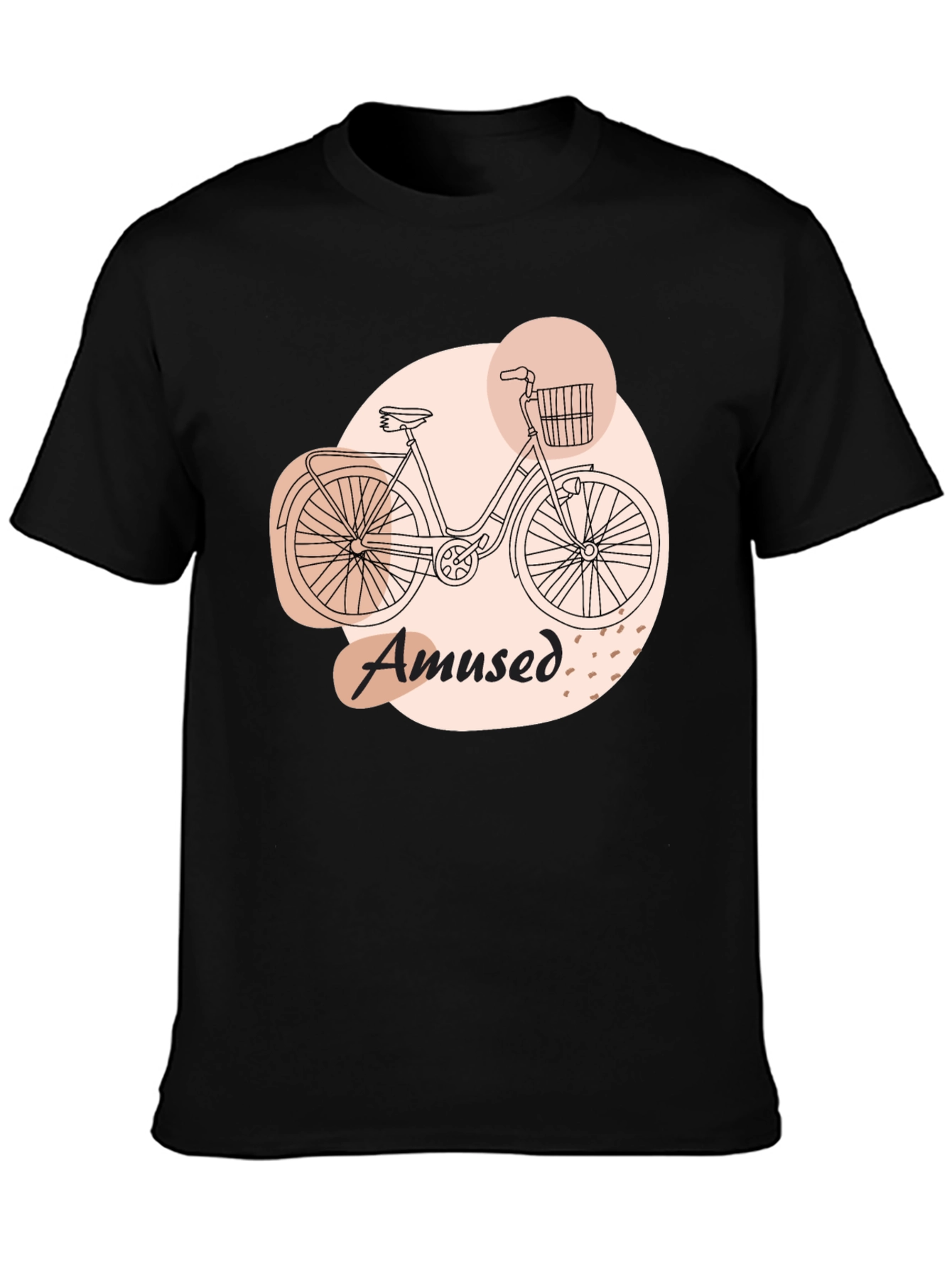 Black Amused Bicycle Graphic Tee - Comfortable Casual Wear view 3