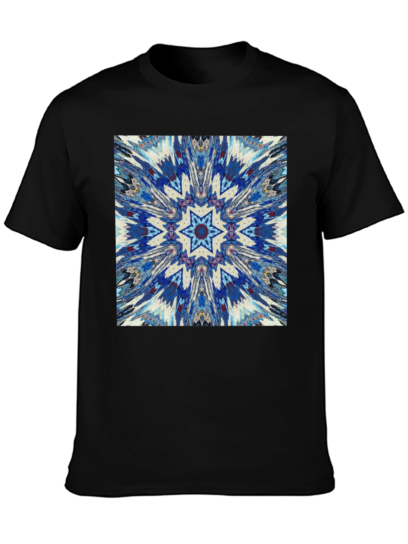 Black Kaleidoscope Starburst Graphic Tee - Unisex view 3