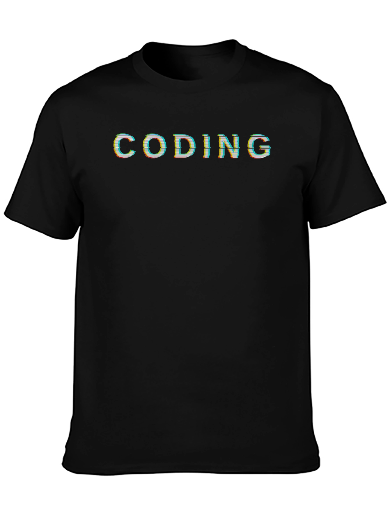 Black Coding Glitch T-Shirt - Programmer Shirt view 3