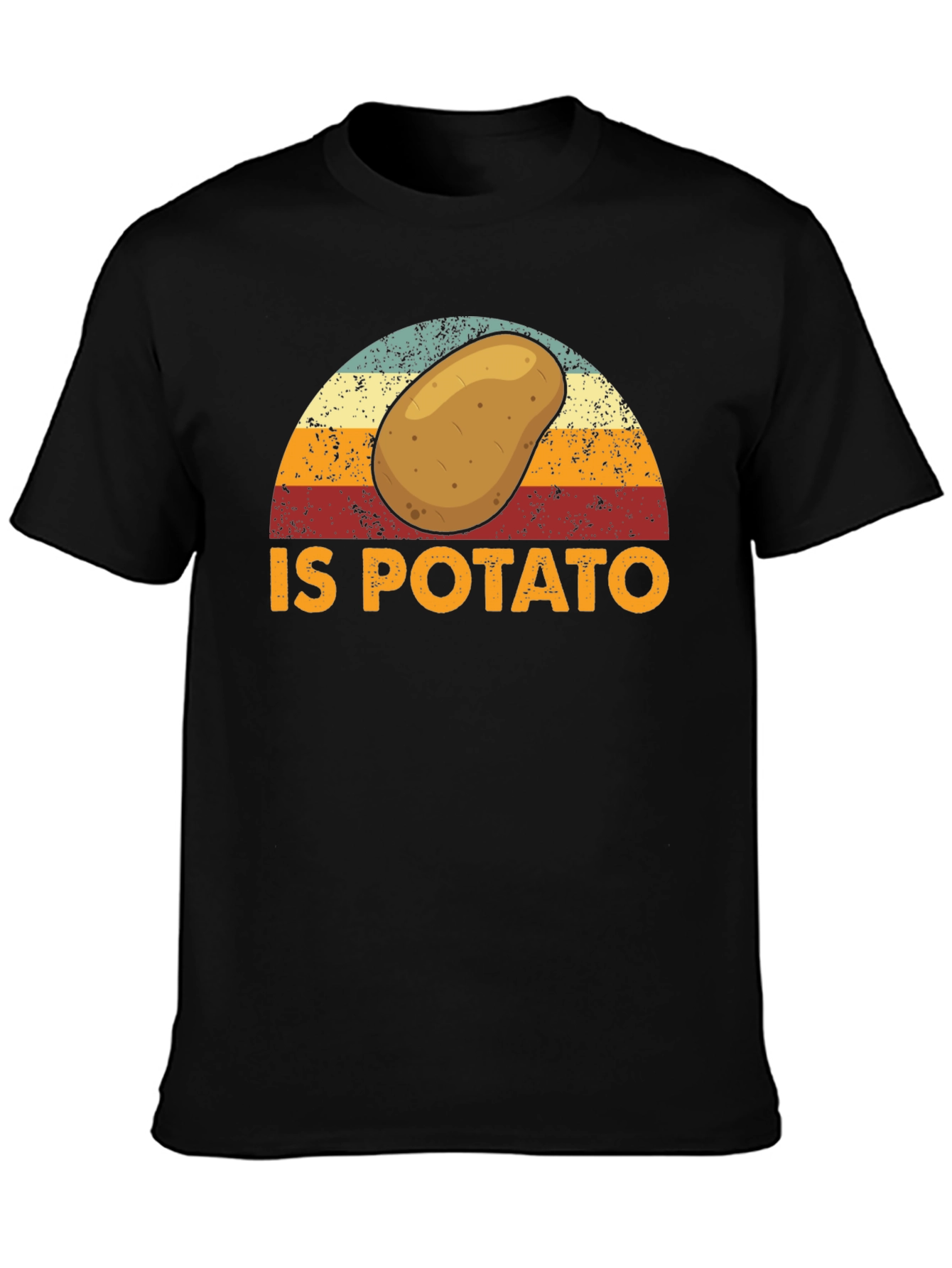 Black Retro Potato Graphic T-Shirt - Funny Foodie Tee view 3
