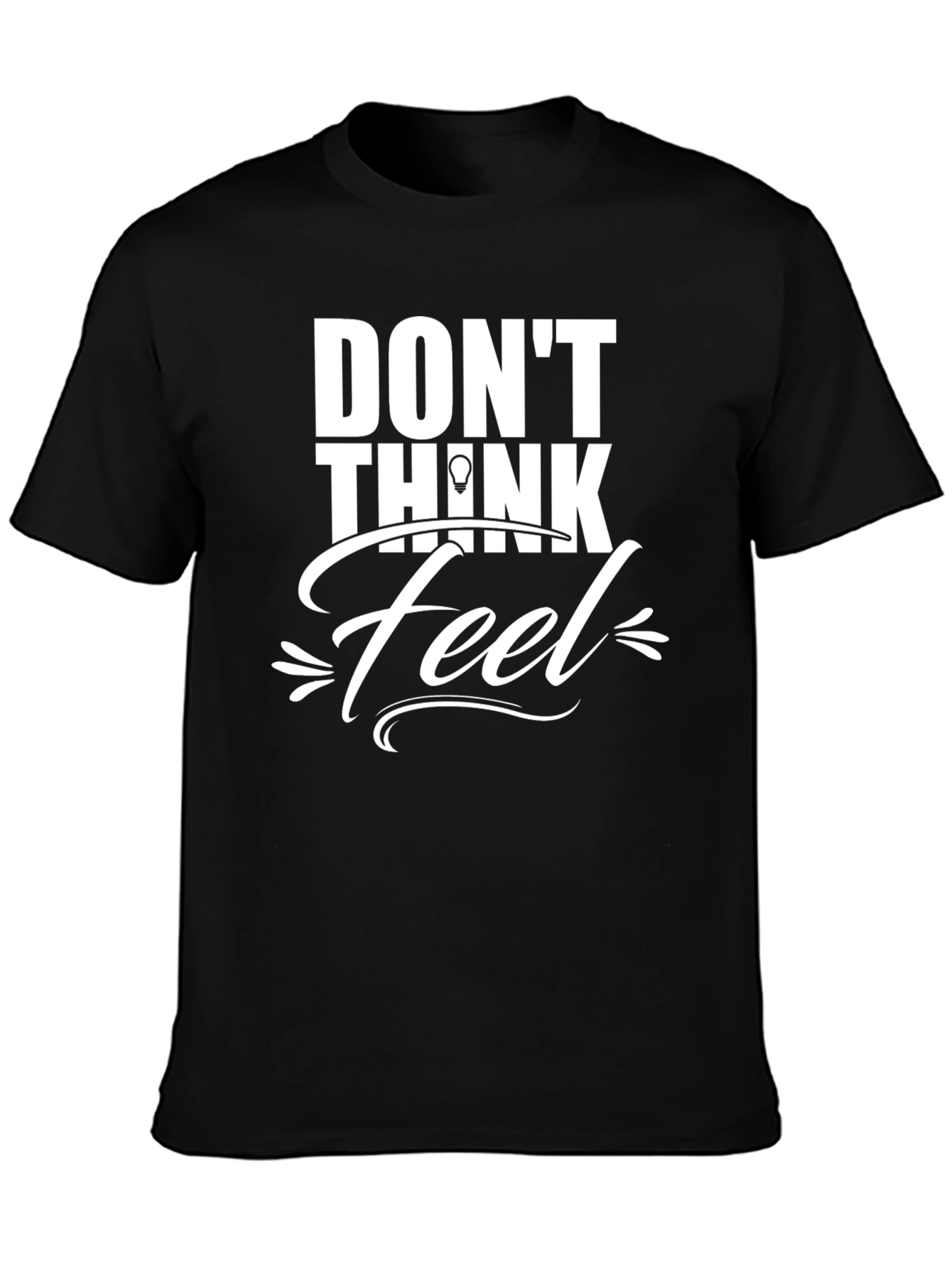 Black Don't Think, Feel Graphic Tee - Mens Black T-Shirt view 3
