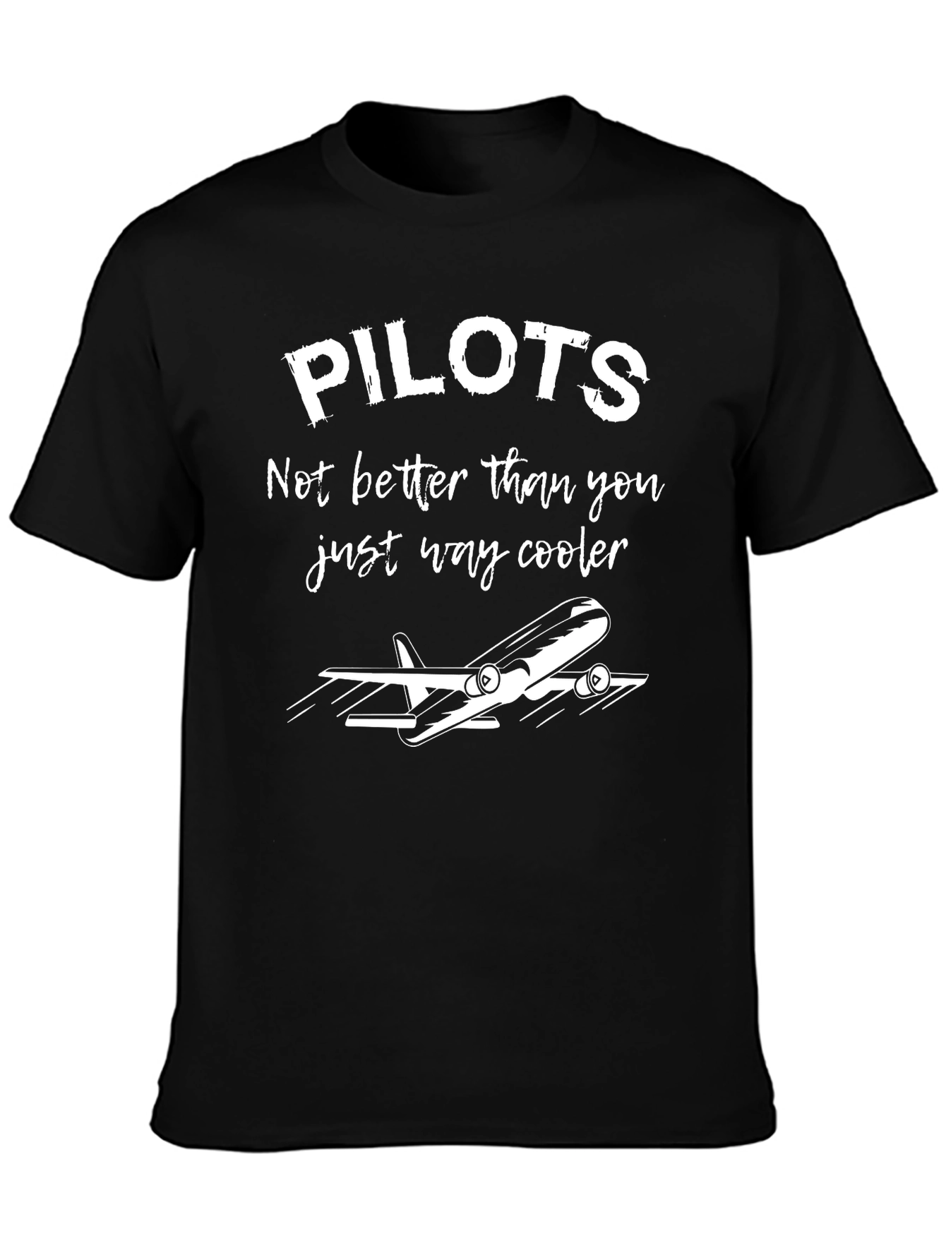 Black Cool Pilots Graphic T-Shirt - Aviation Humor Tee view 3