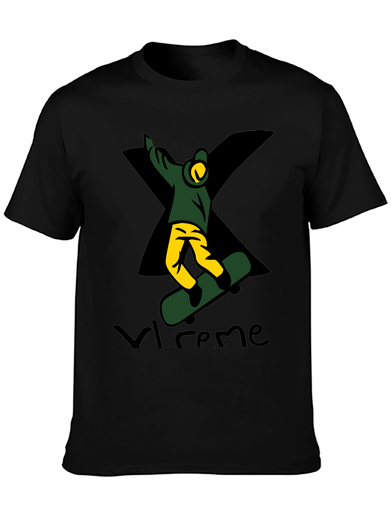 Black Xtreme Skateboarder Graphic Tee - Black view 3