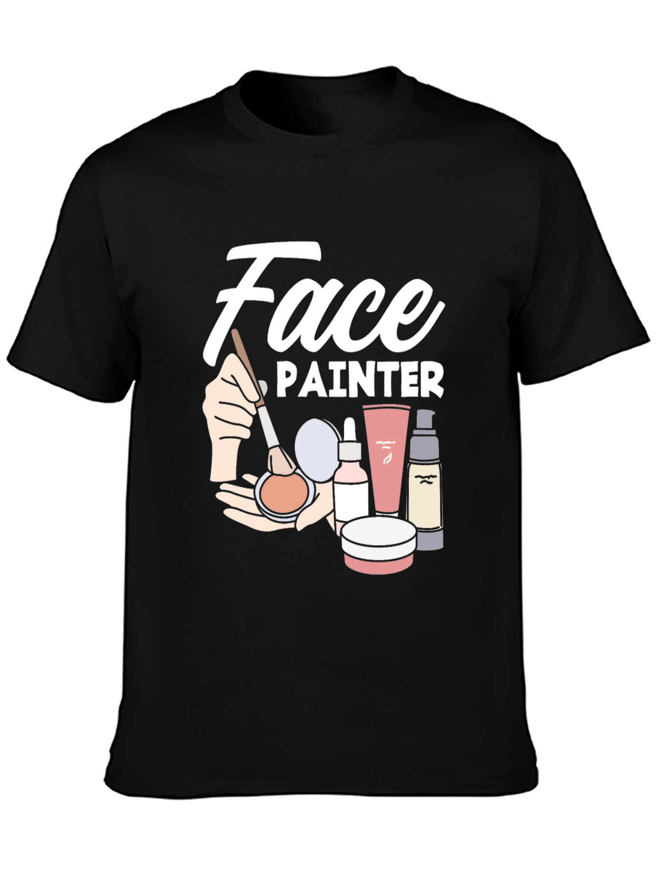 Face Painter Graphic Tee - Black Unisex T-Shirt - 3