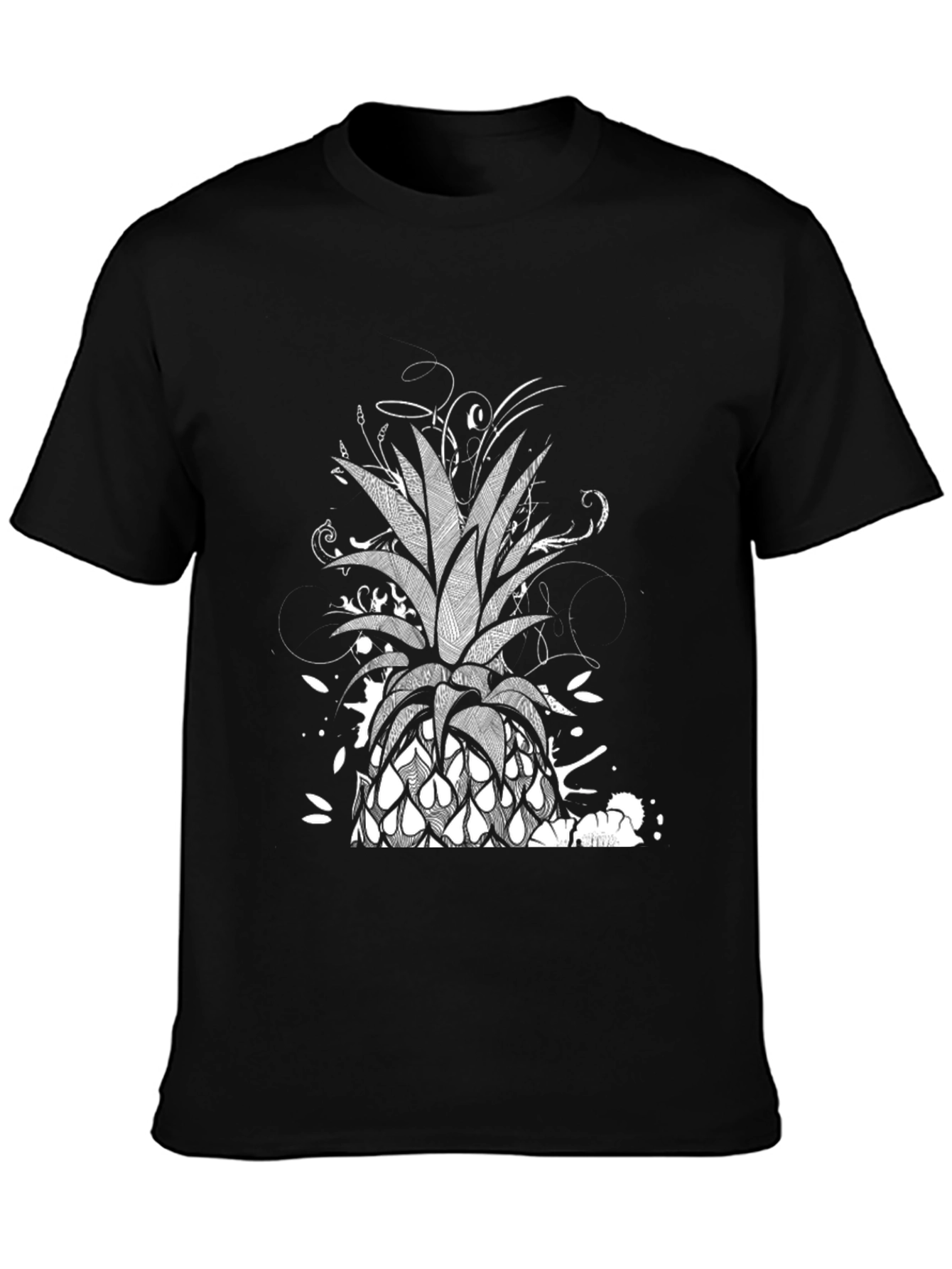 Black Pineapple Graphic Black T-Shirt view 3