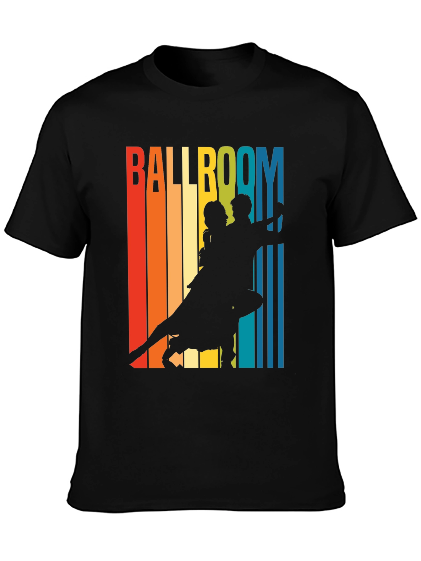 Black Retro Ballroom Dance T-Shirt view 3