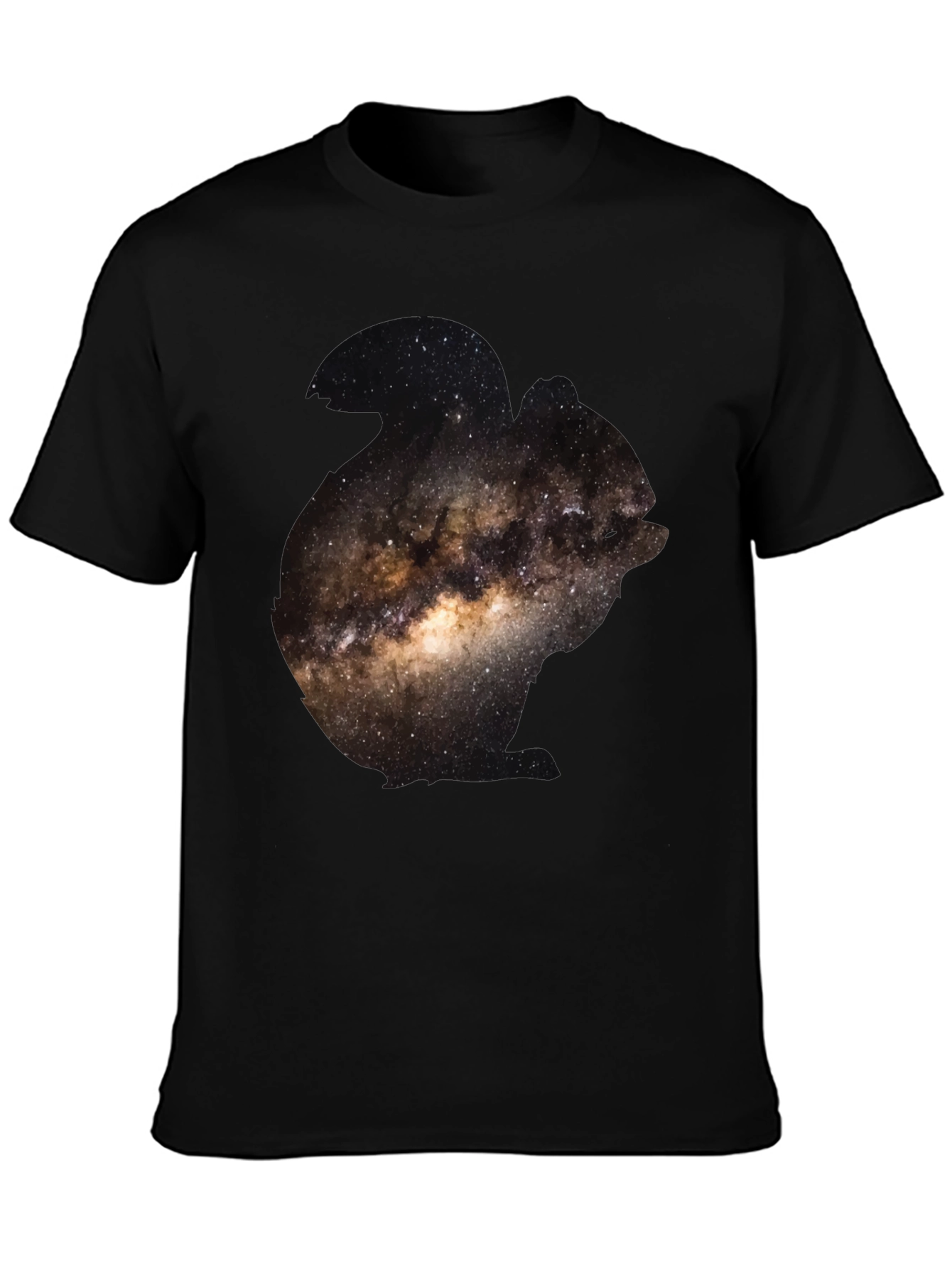 Black Galaxy Print Black T-Shirt for Men view 3