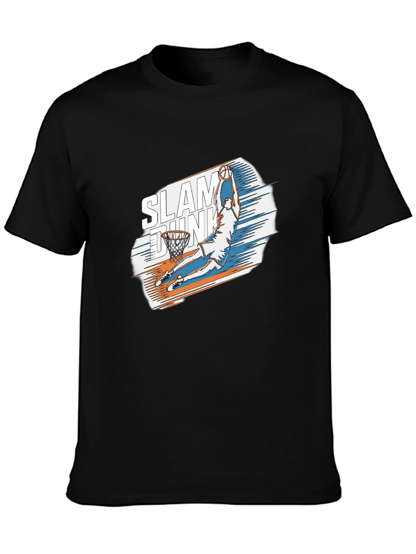 Black Slam Dunk Graphic Tee - Stylish Black Cotton T-Shirt view 3