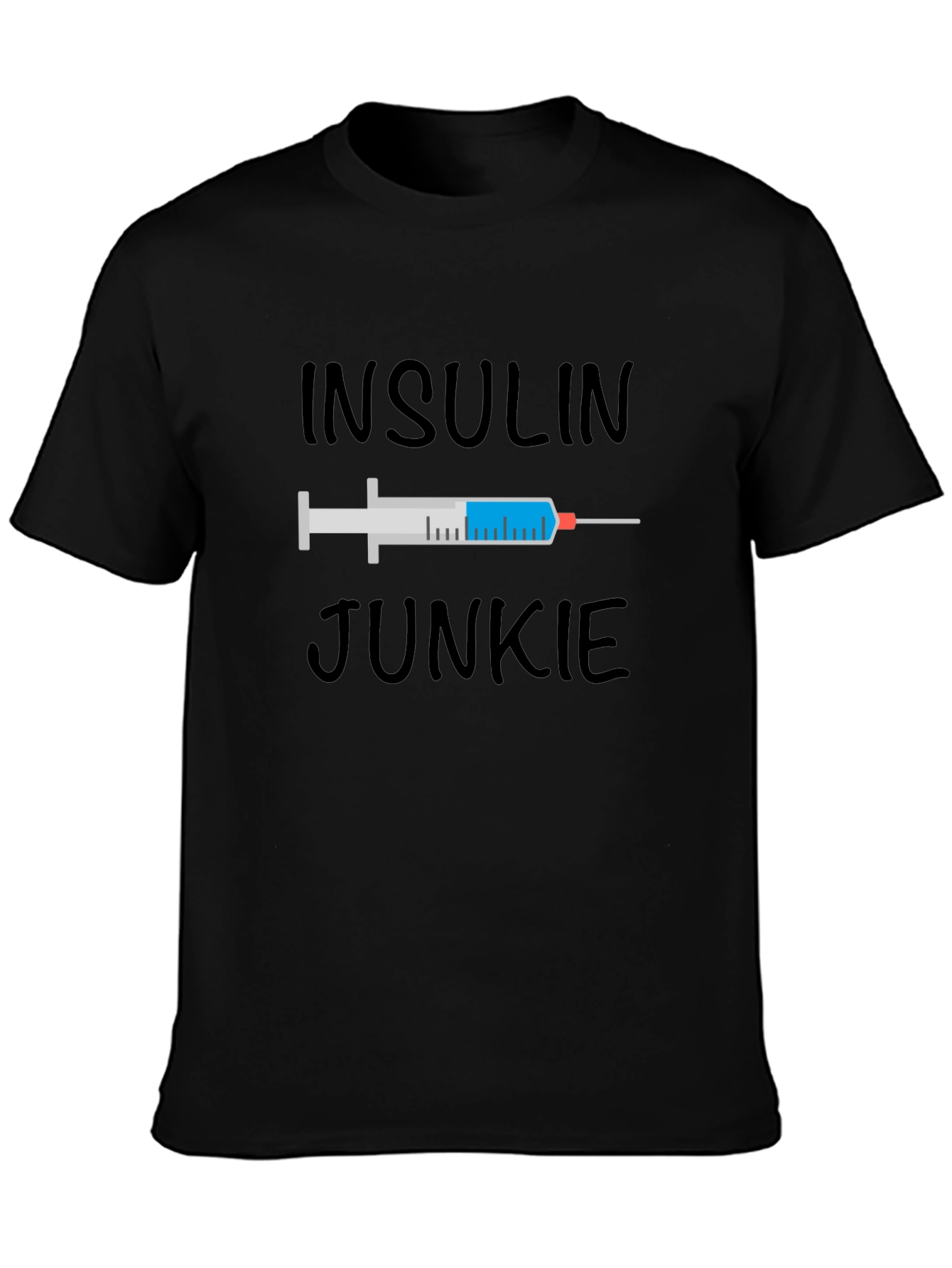 Black Insulin Junkie Graphic Tee - Black view 3
