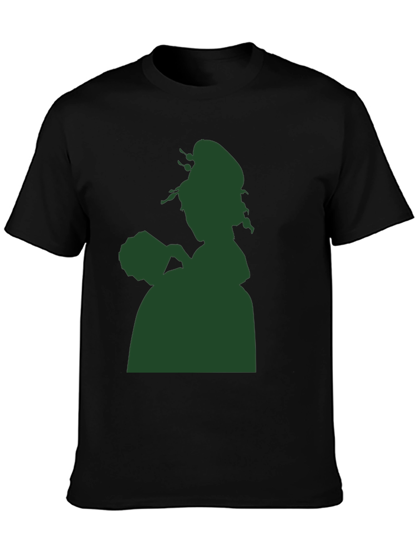 Black Silhouette Graphic Tee - Elegant Lady Design view 3