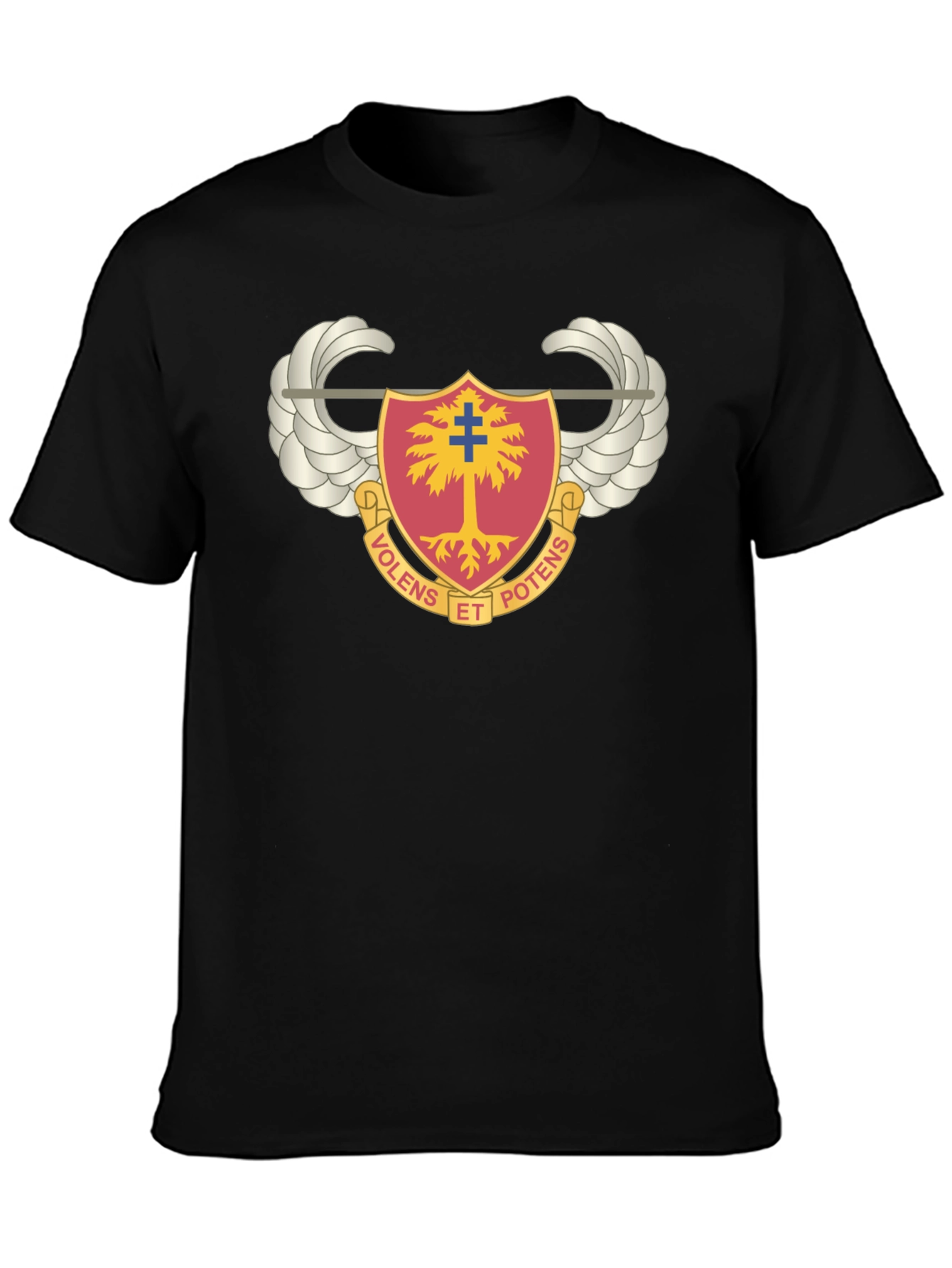 Black Volens Et Potens Graphic T-Shirt view 3