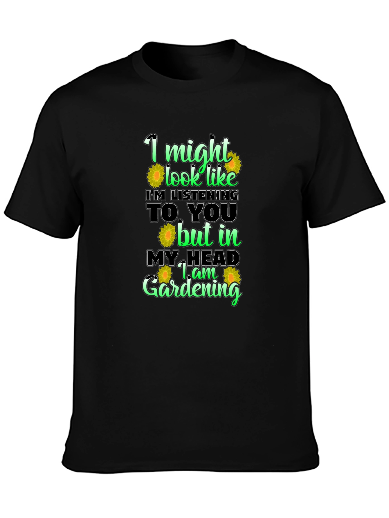 Black Gardening Mind T-Shirt Funny Gardener Tee view 3