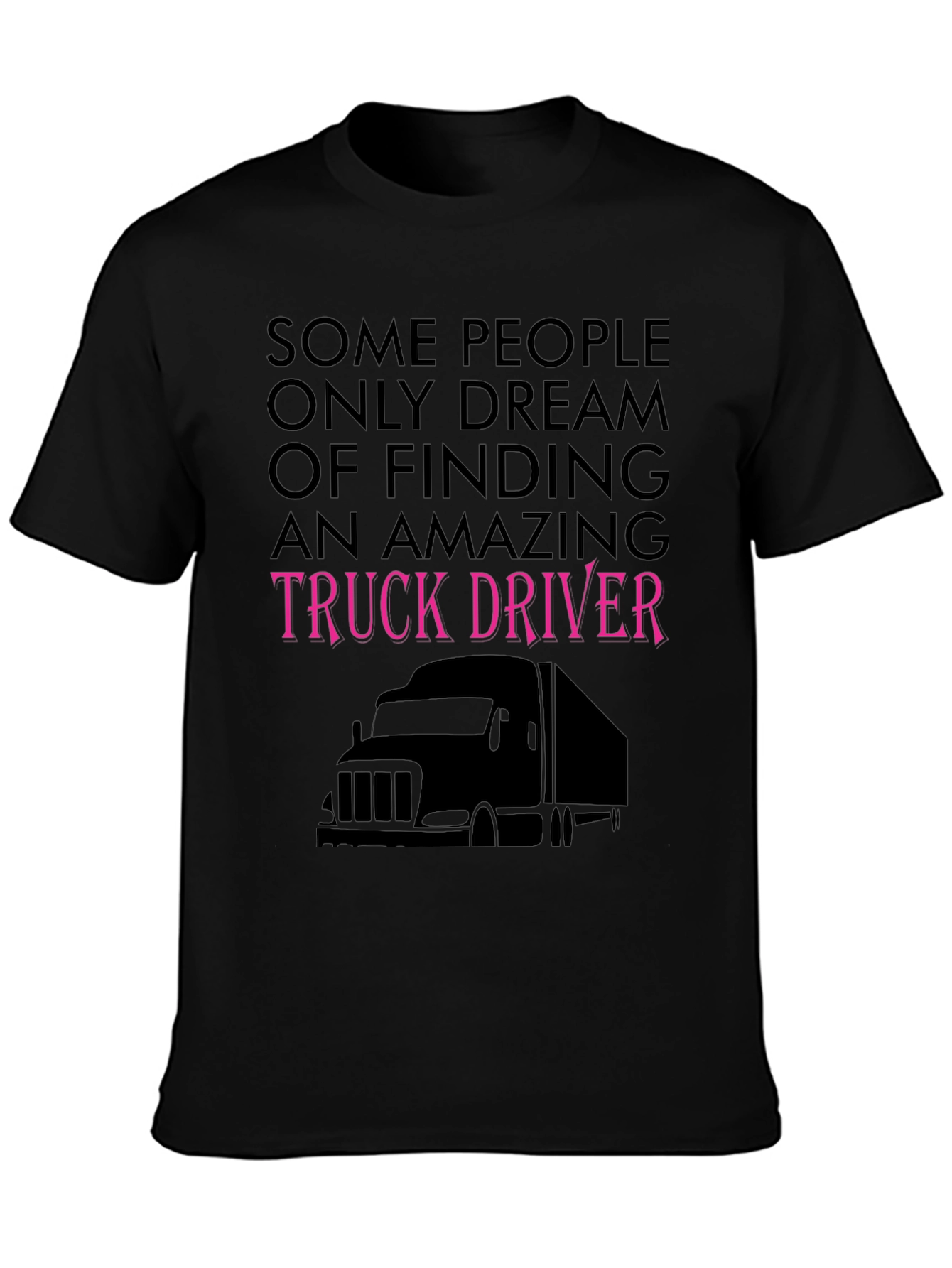 Black Amazing Truck Driver Tee - Black Novelty T-Shirt view 3