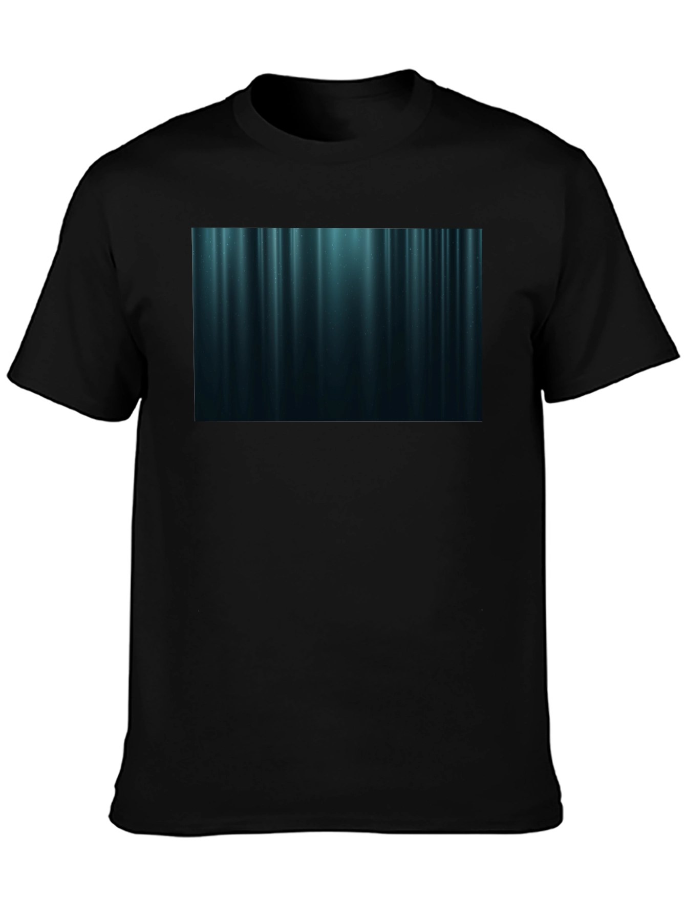 Black Abstract Vertical Stripe T-Shirt - Black view 3
