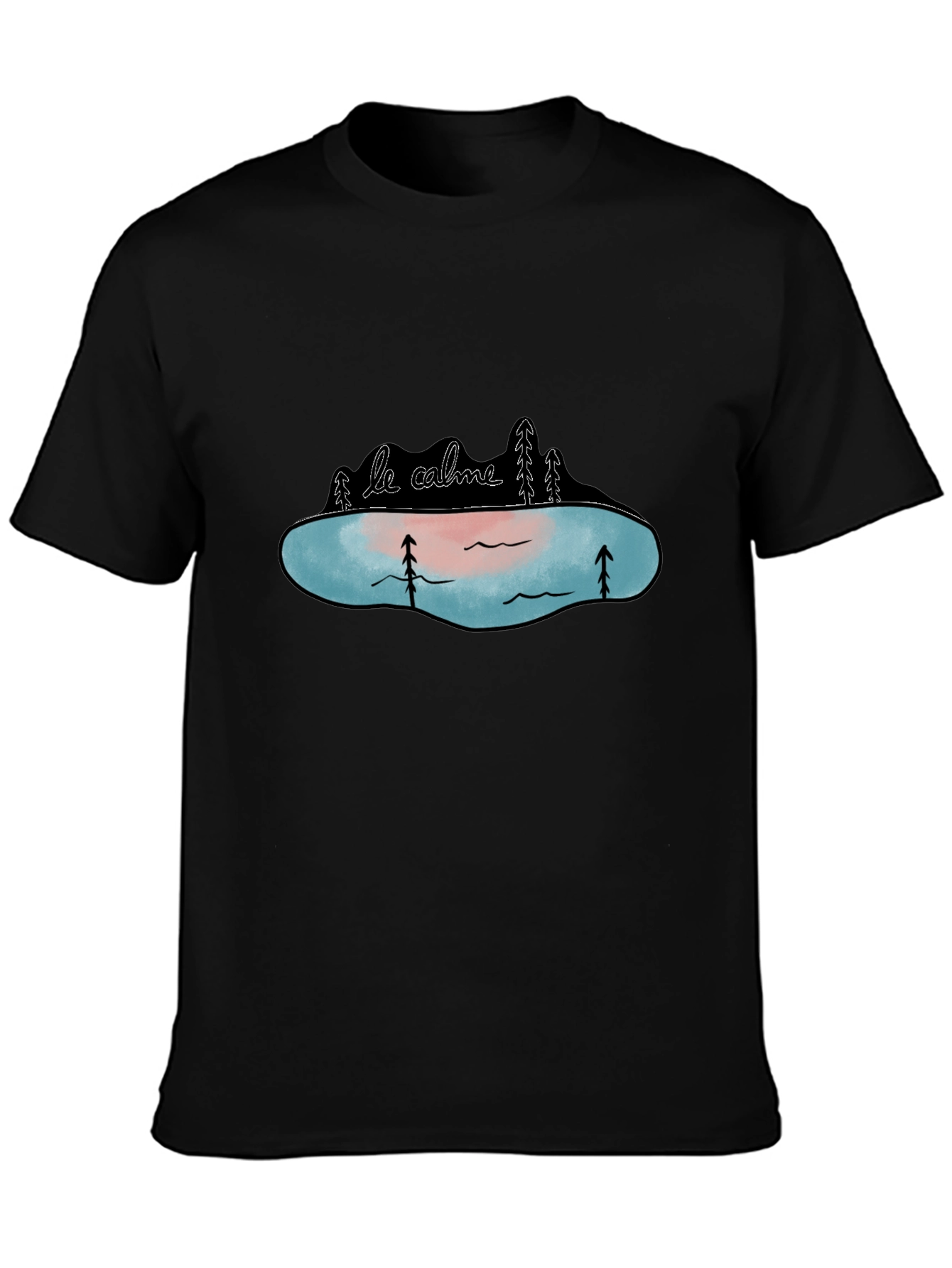 Black Le Calme Lake Graphic Tee - Black view 3