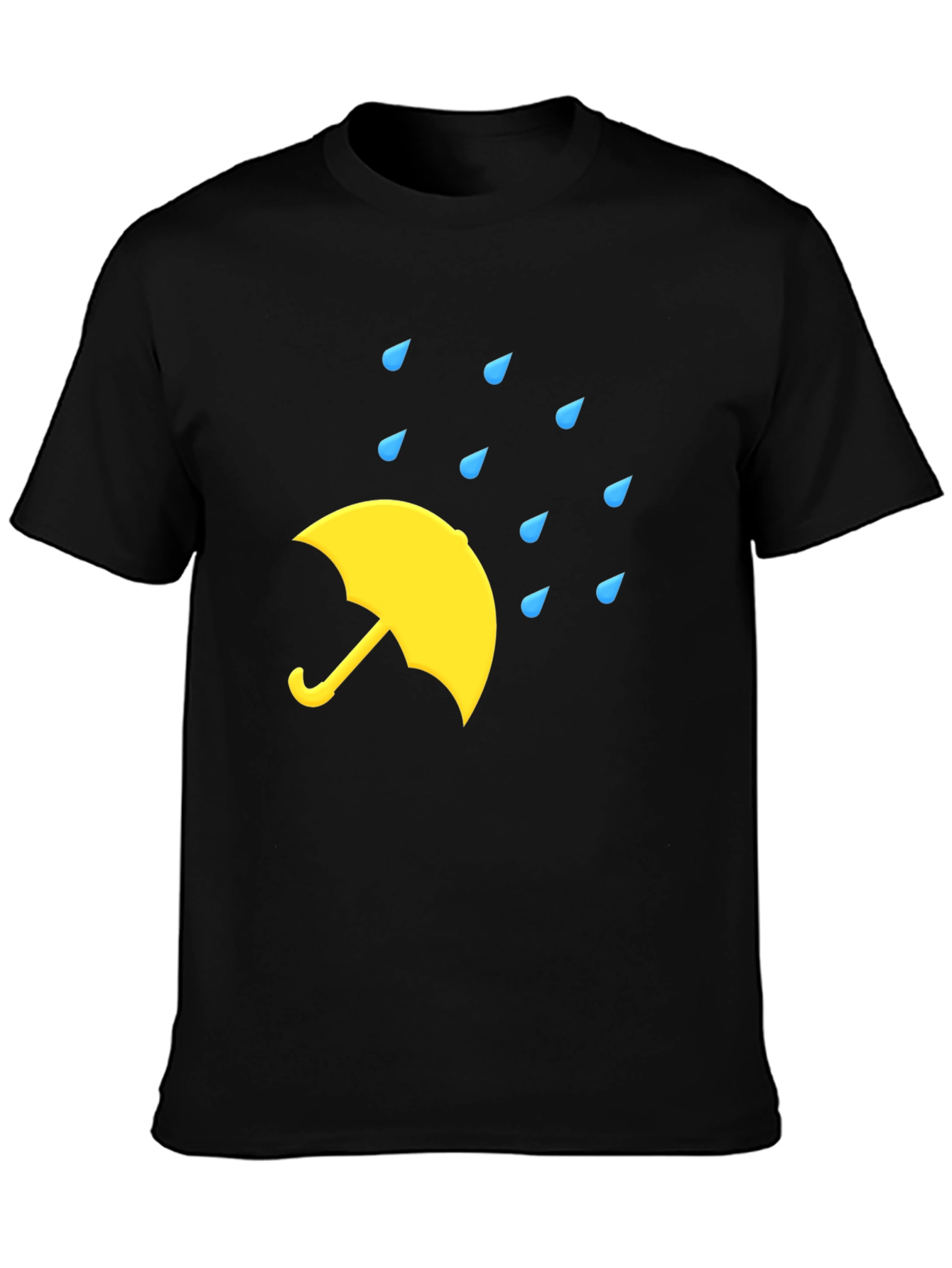 Black Rainy Day Umbrella Black T-Shirt view 3