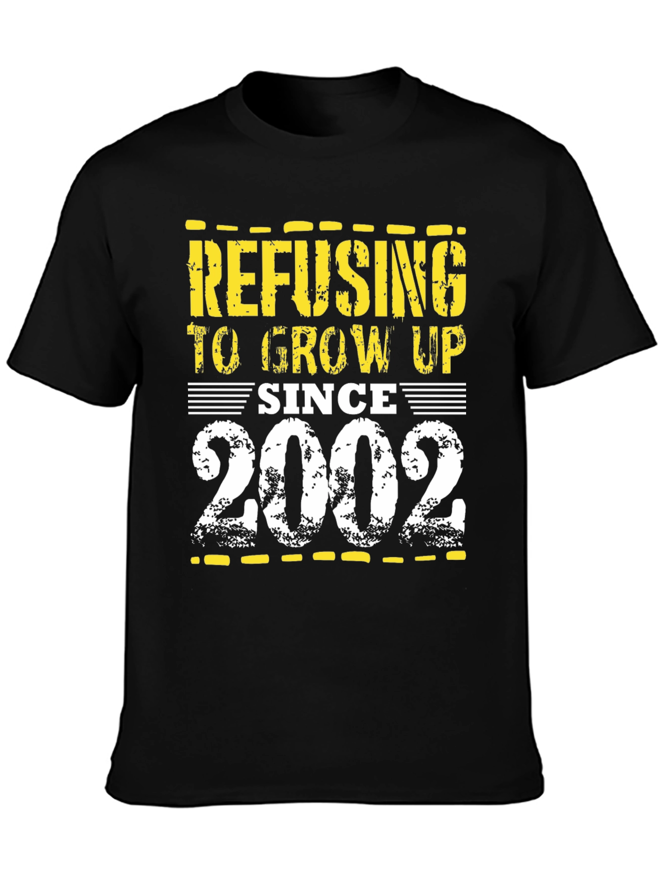 Black Refusing to Grow Up Since 2002 Black T-Shirt view 3