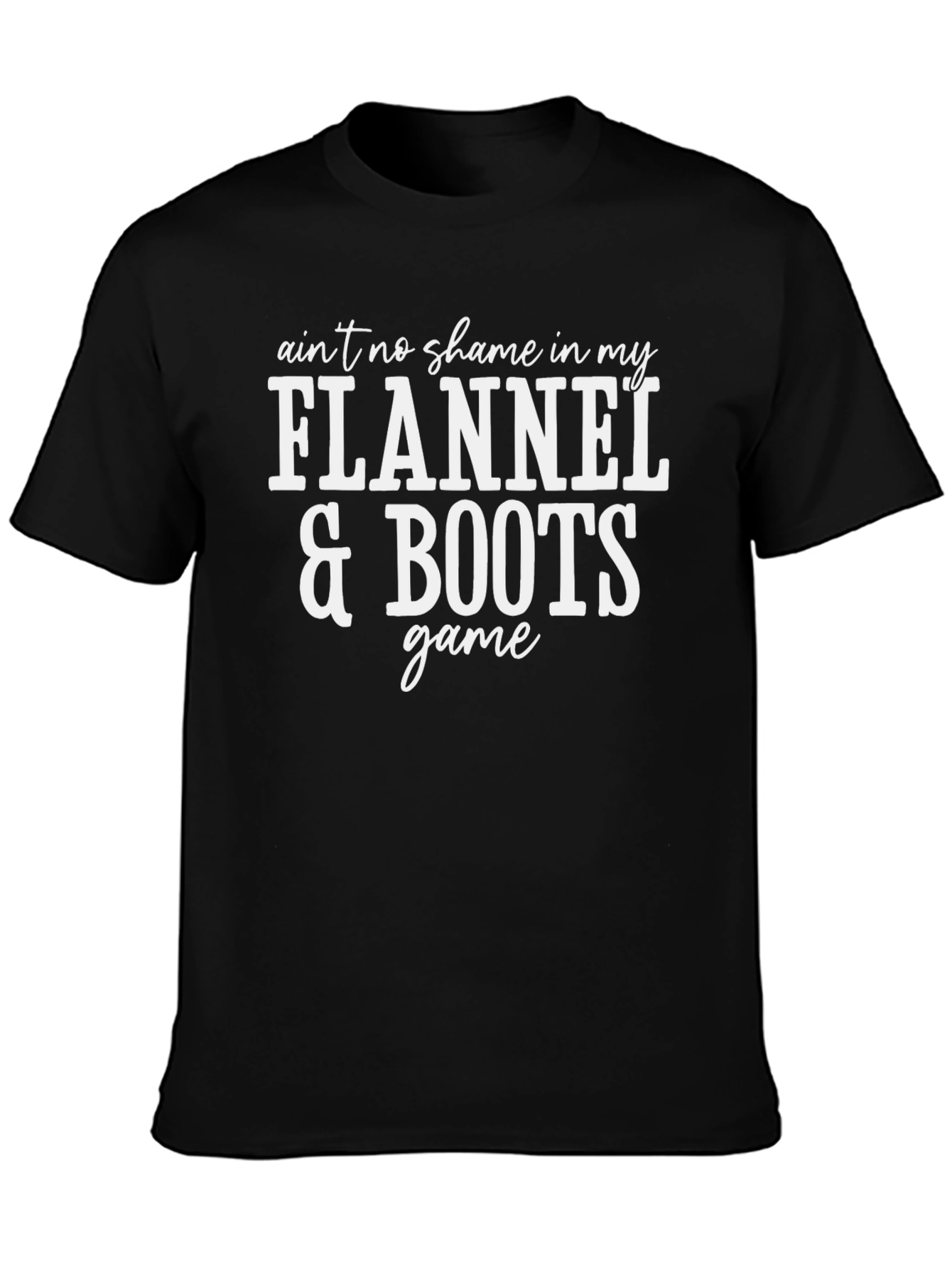 Black Flannel & Boots Graphic Tee - Unisex Cotton T-Shirt view 3