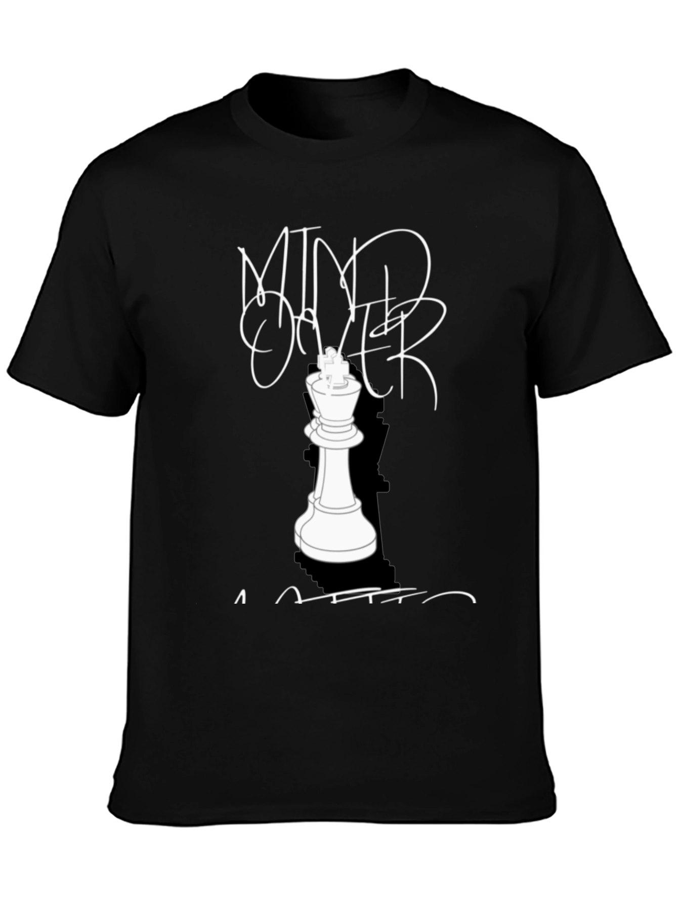 Black Mind Over Matter Chess King T-Shirt - Stylish Graphic Tee view 3