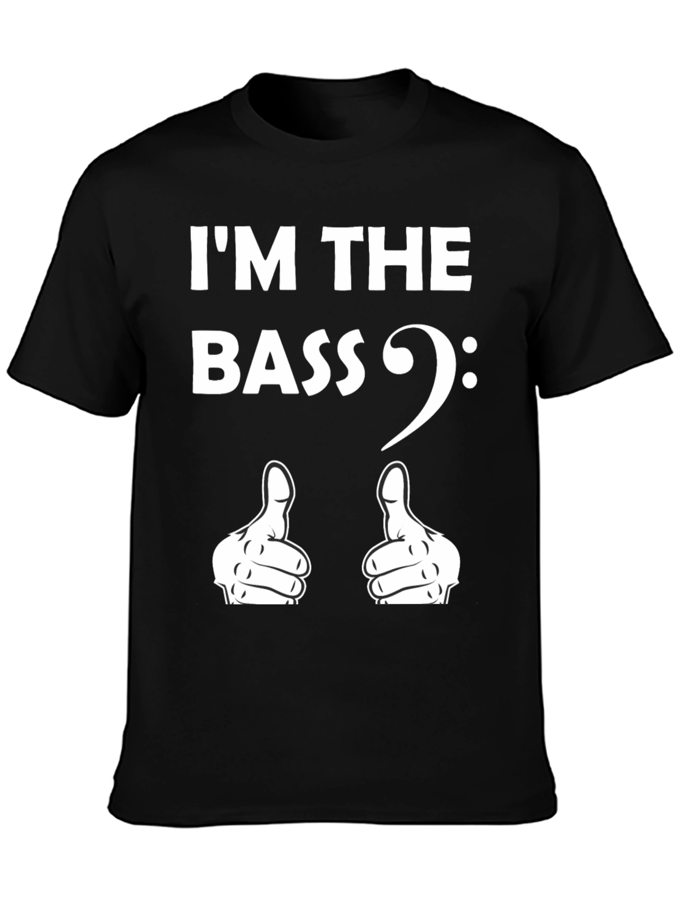 Black I'm the Bass Clef Music T-Shirt view 3