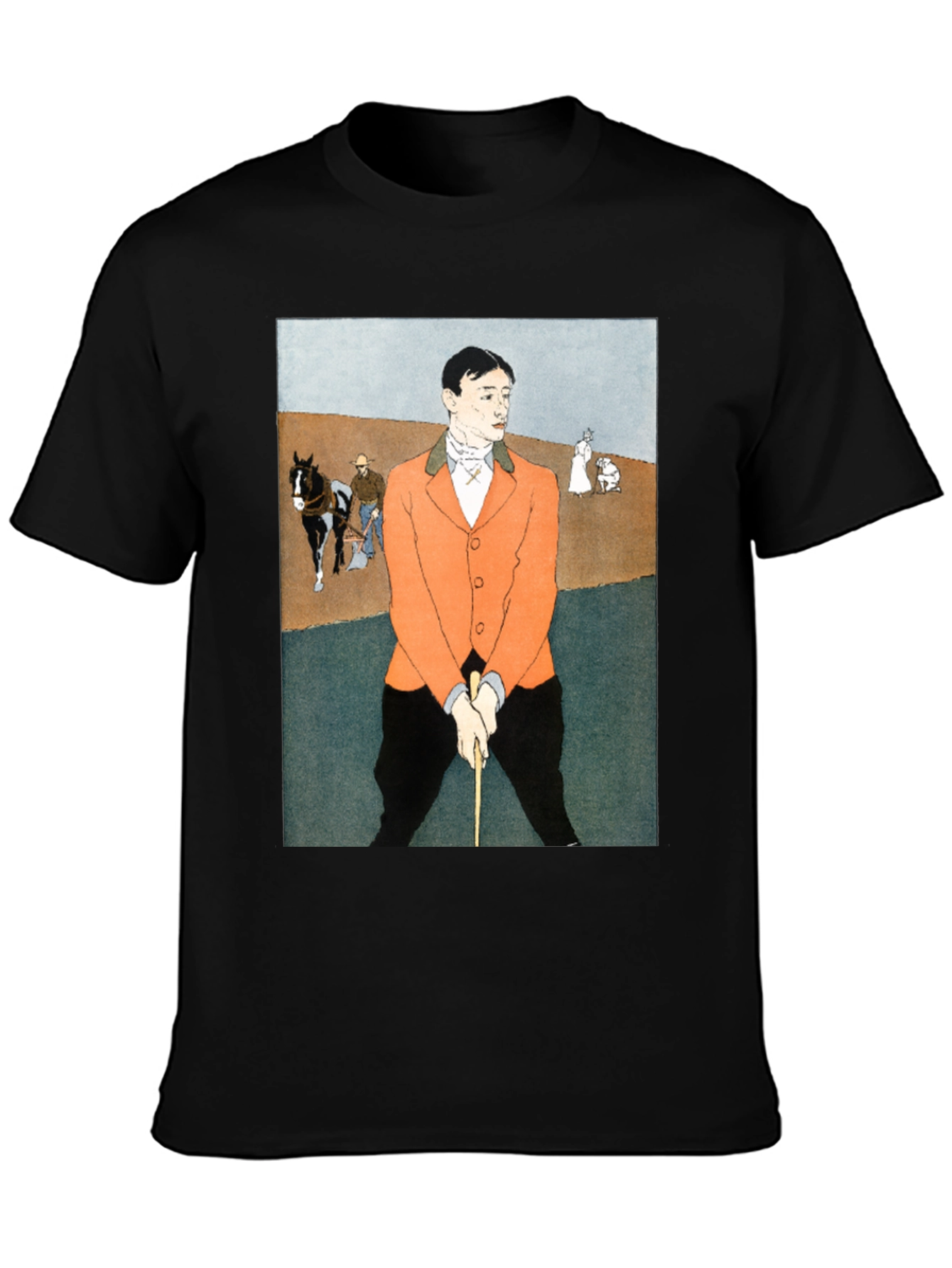 Man Golfing Print T-Shirt - Vintage Art Tee - 3