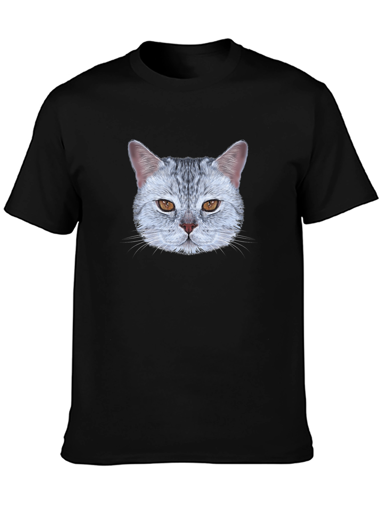Black Cat Face Graphic Tee - Unique Design view 3