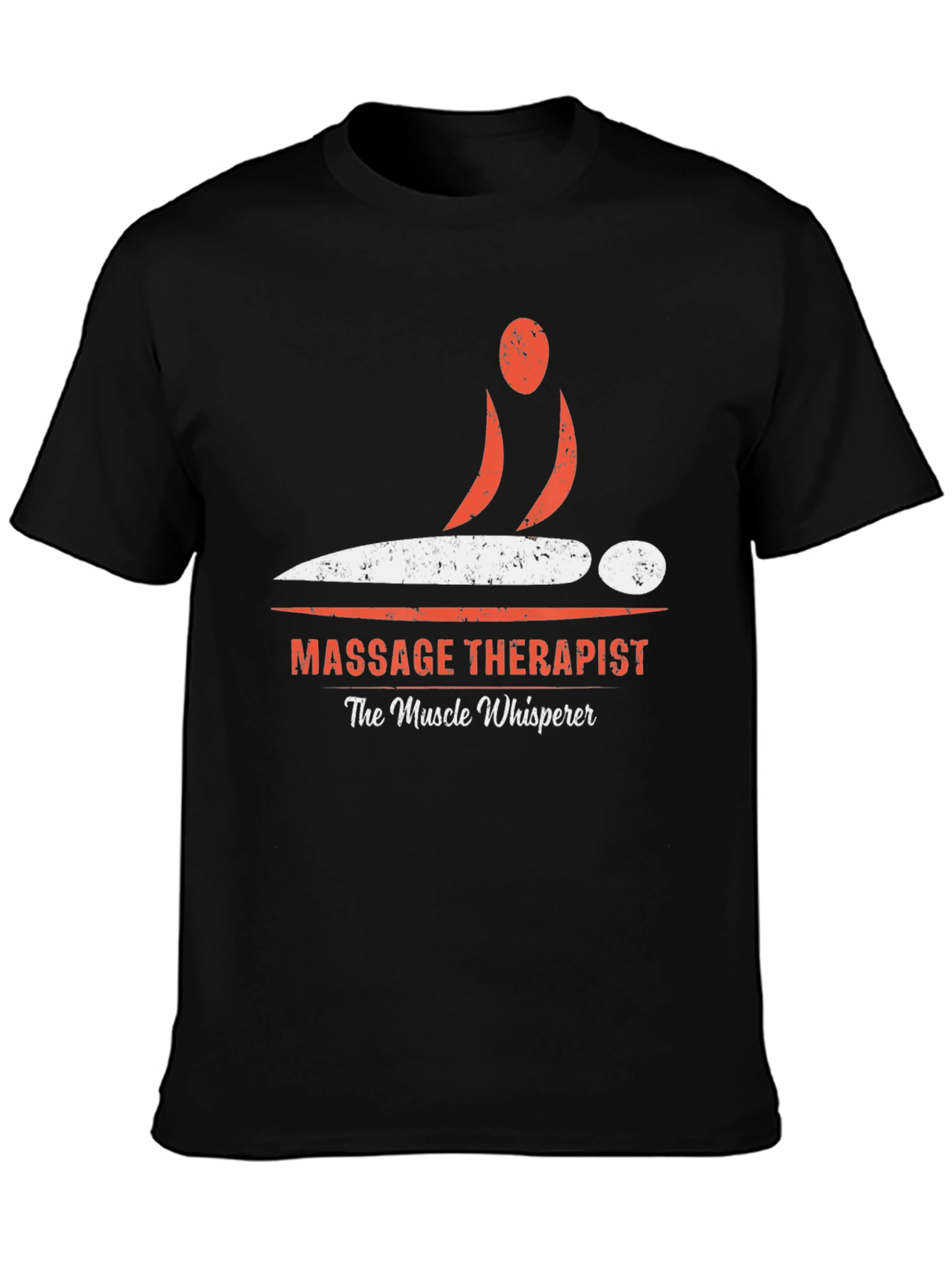 Black Massage Therapist Graphic T-Shirt - Muscle Whisperer Tee view 3