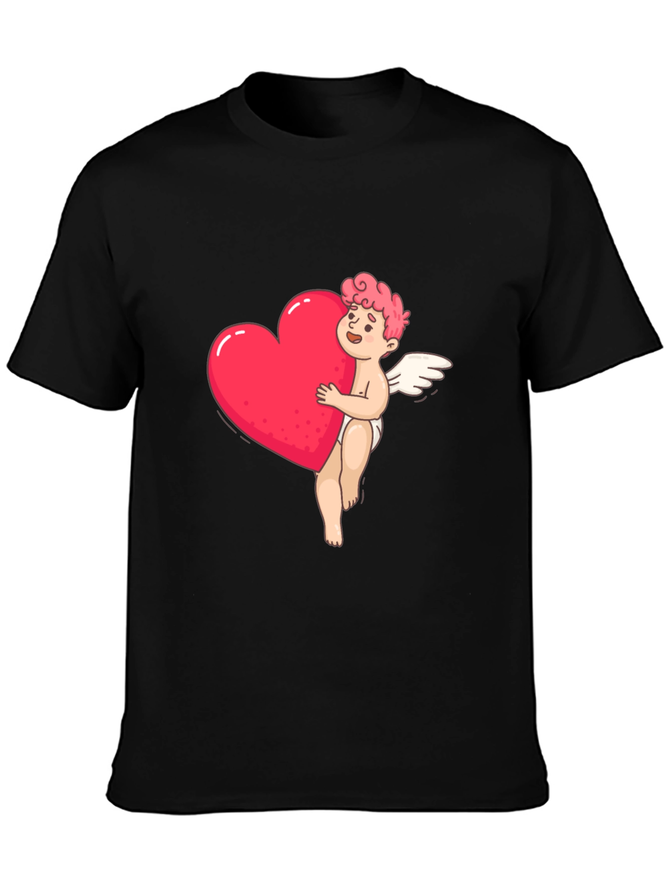 Black Cupid Heart Graphic Tee - Black view 3