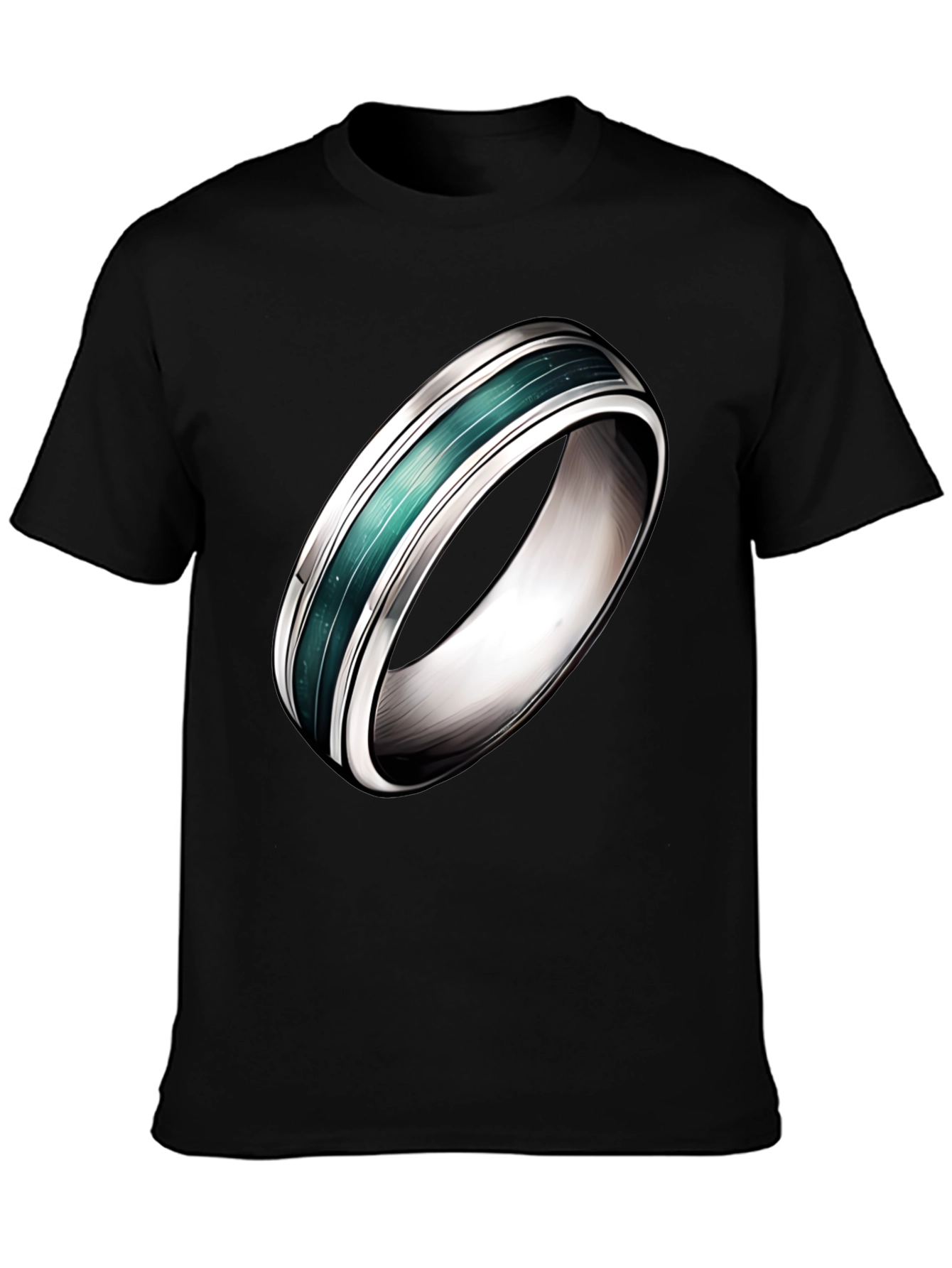Black Statement Ring Tee - Modern Graphic Design view 3