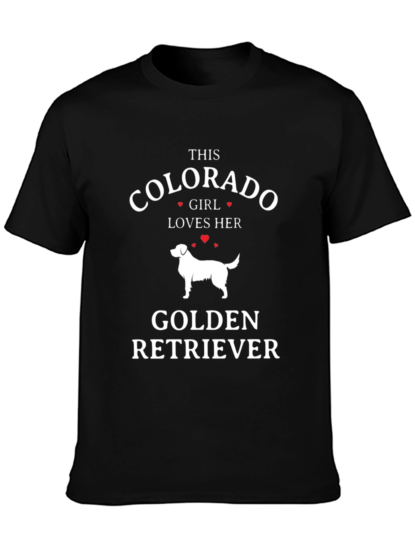 Black Colorado Girl Golden Retriever T-Shirt view 3