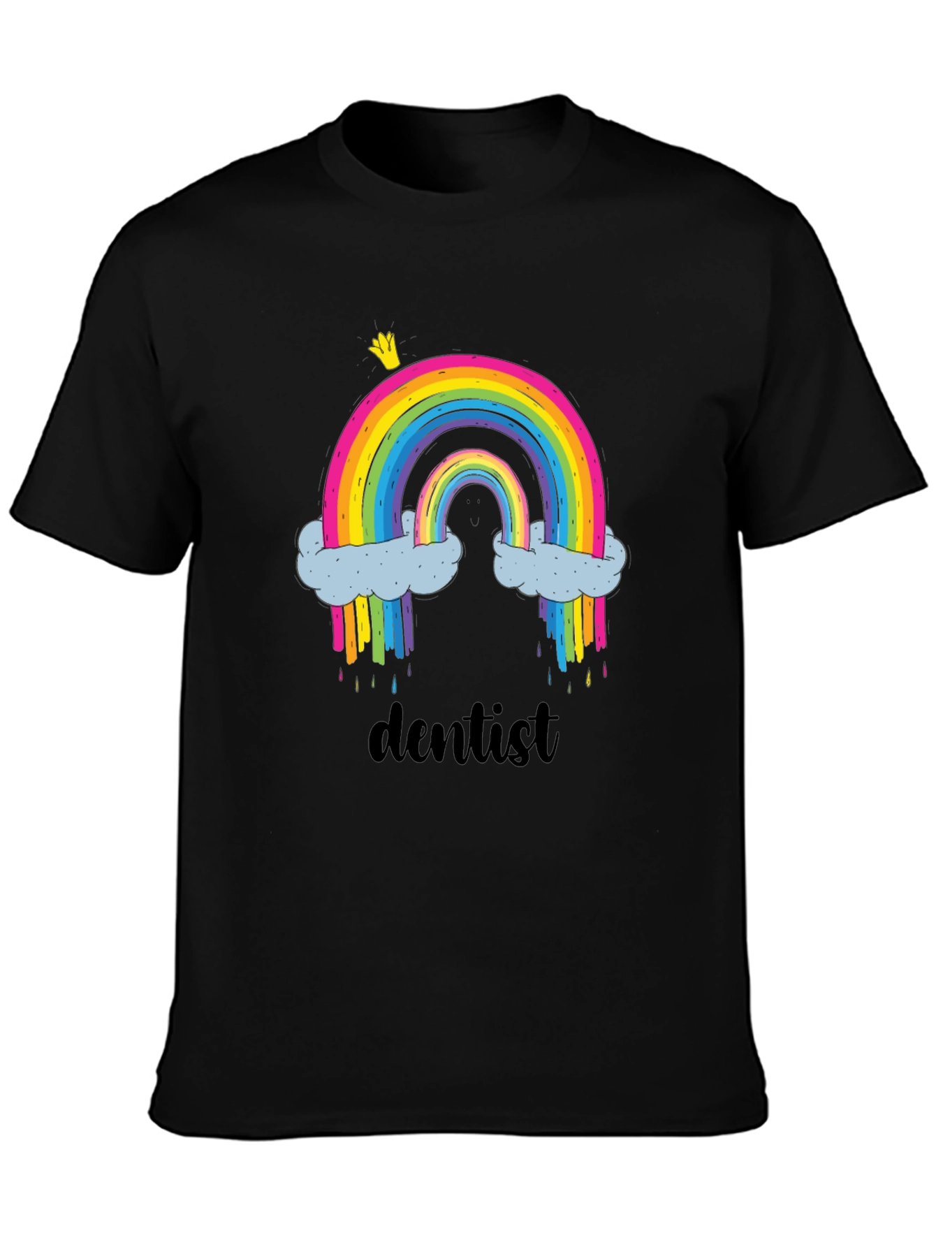 Black Rainbow Dentist T-Shirt | Funny Dental Apparel view 3
