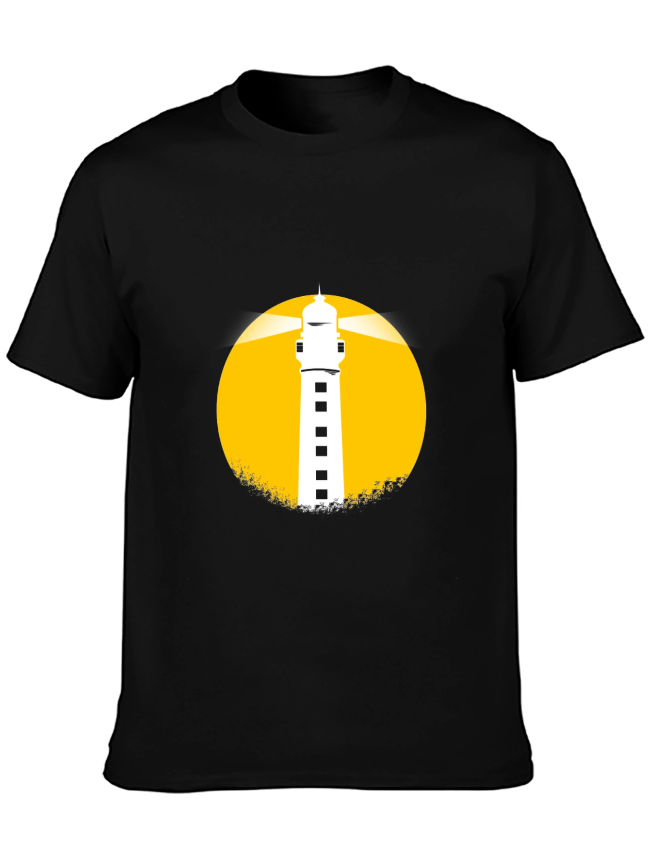 Black Lighthouse Graphic Tee - Black Cotton Blend view 3