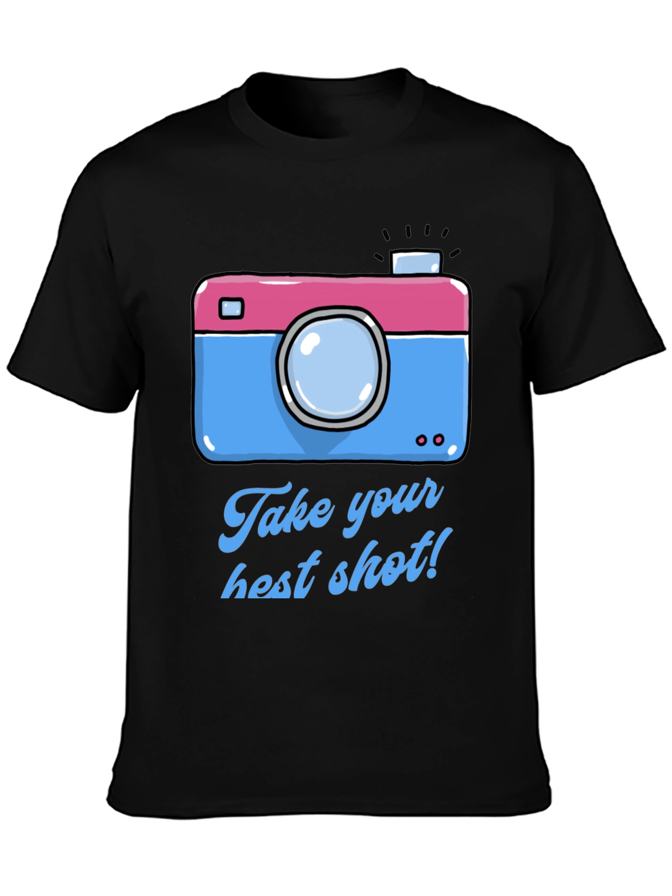 Black Fun Camera Graphic T-Shirt - Take Your Best Shot! view 3