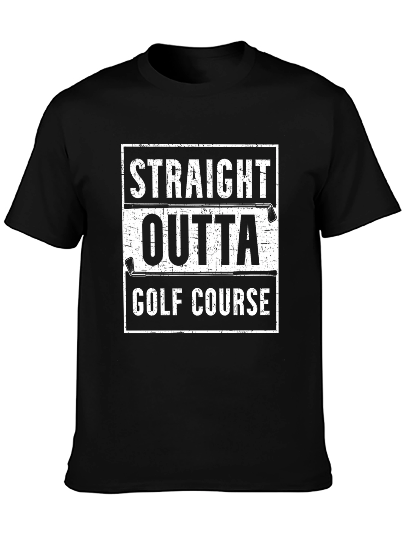 Black Straight Outta Golf Course Graphic Tee - Black view 3