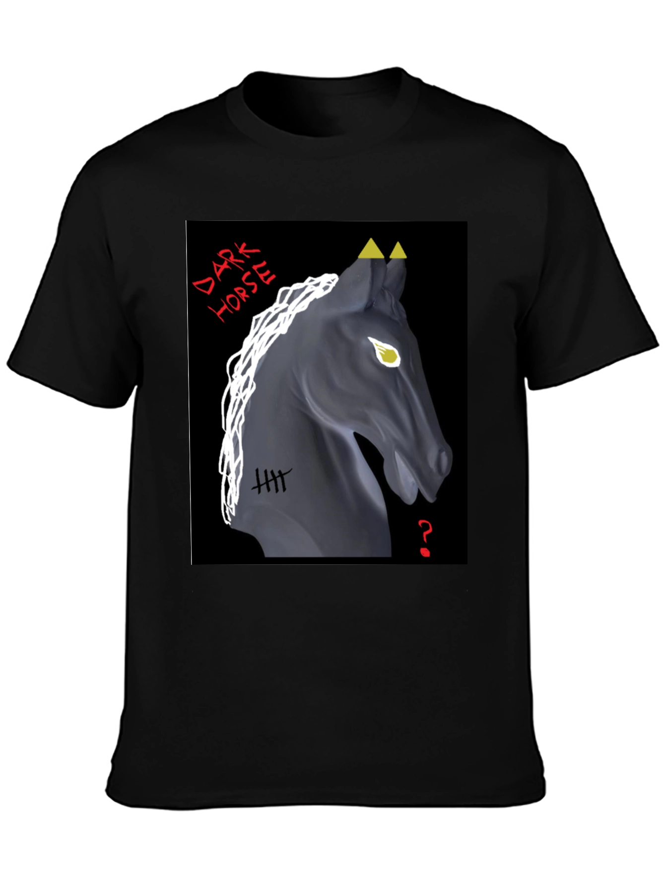 Black Dark Horse Graphic Tee - Unique Design view 3