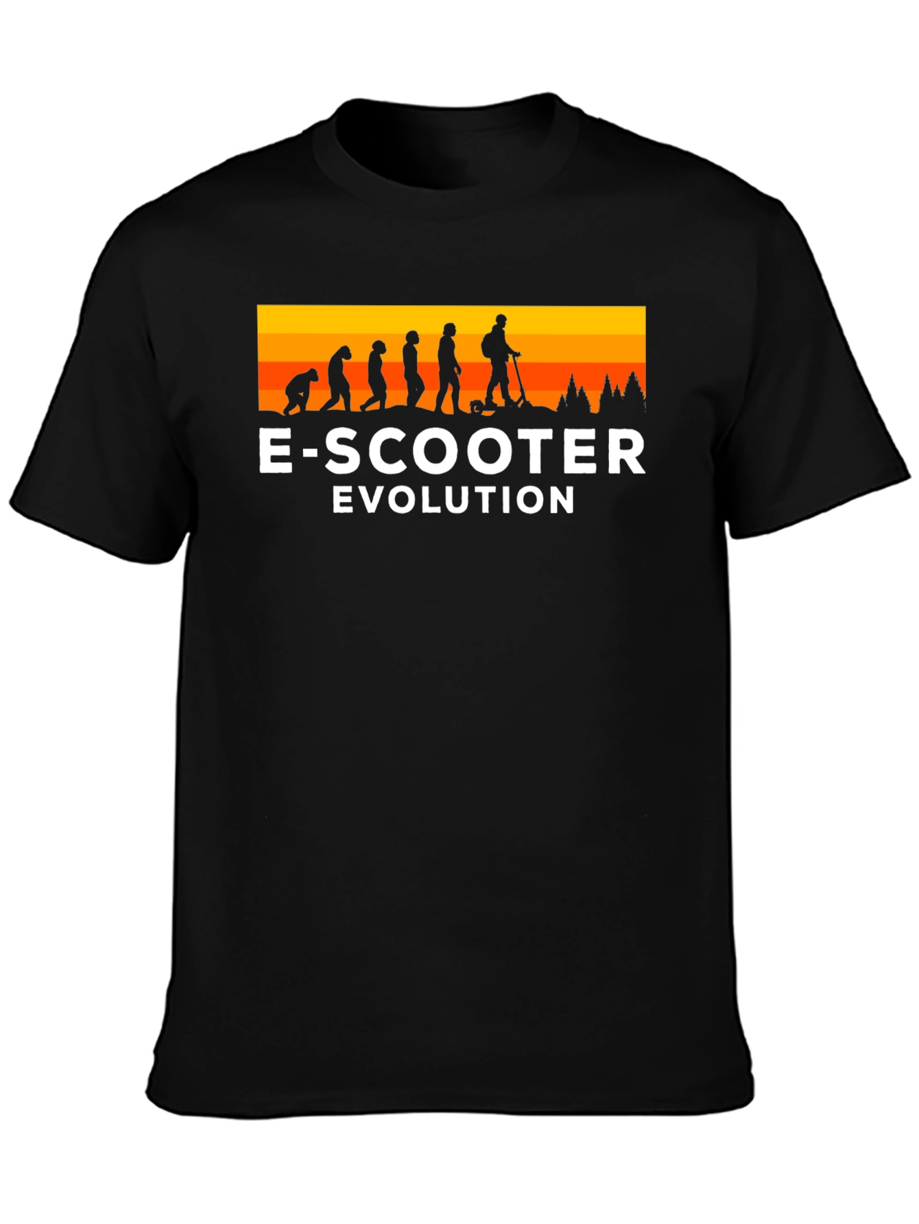 Black E-Scooter Evolution T-Shirt - Ride into the Future! view 3