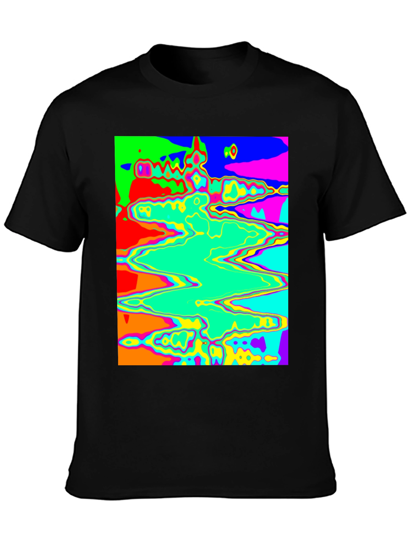Black Psychedelic Wave T-Shirt - Bold Graphic Tee view 3