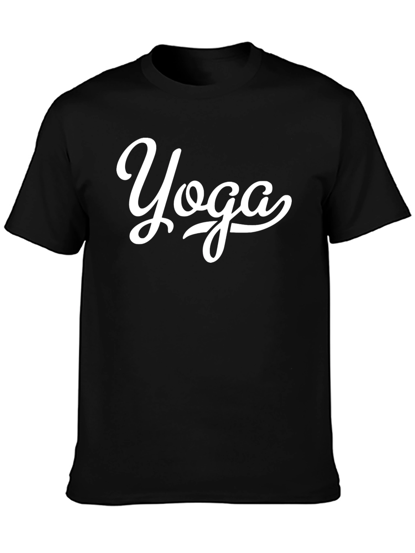Black Yoga Graphic Tee - Black Cotton Blend Shirt view 3