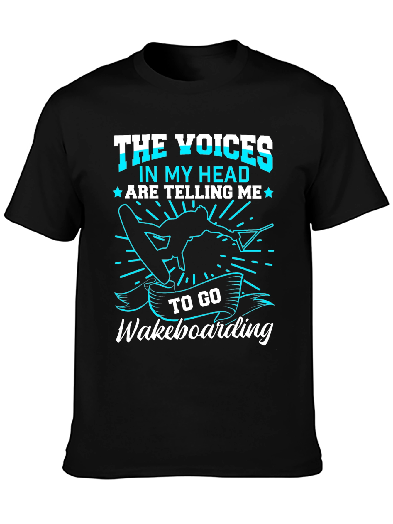 Black Voices Wakeboarding Graphic Tee view 3