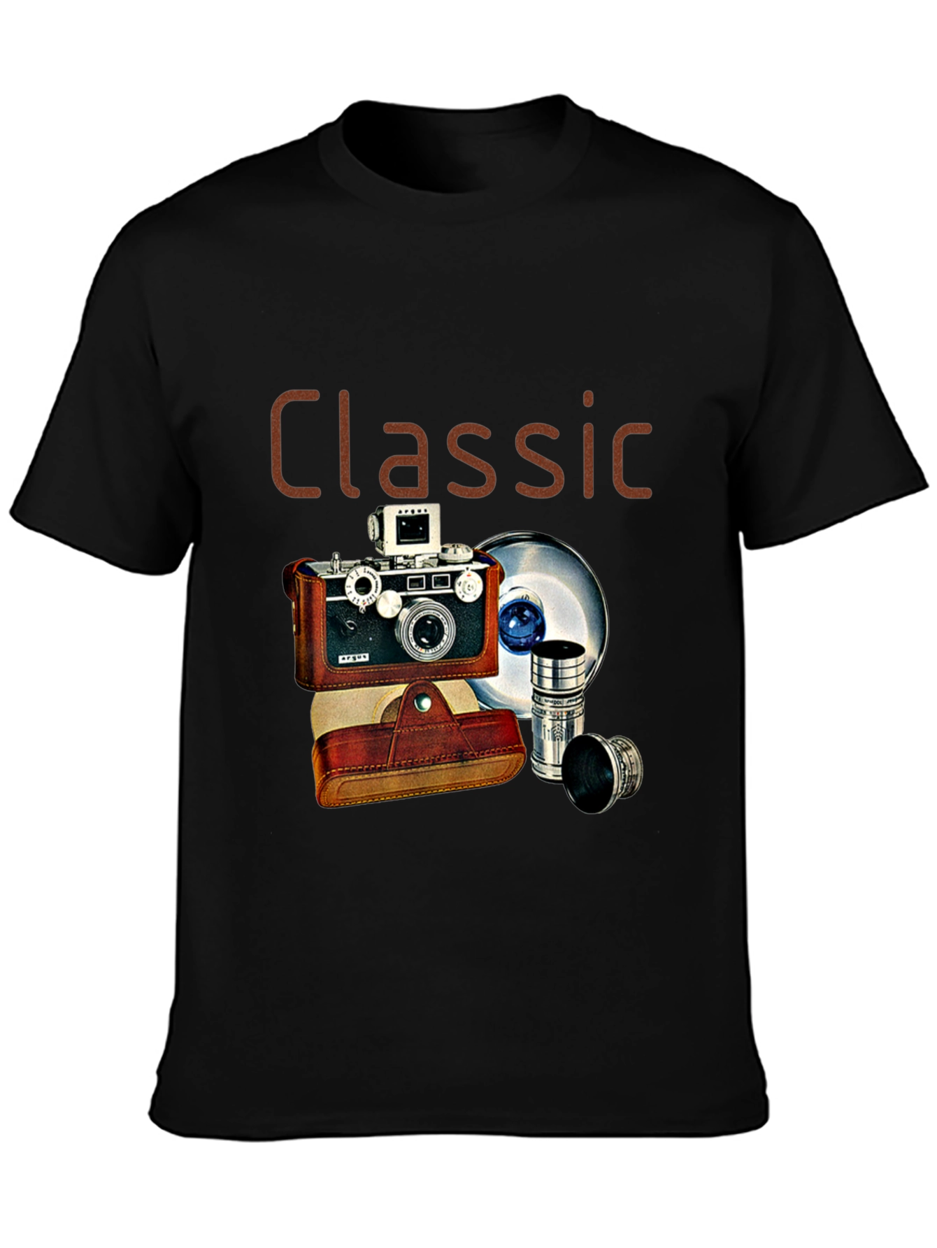 Black Classic Camera Graphic T-Shirt view 3