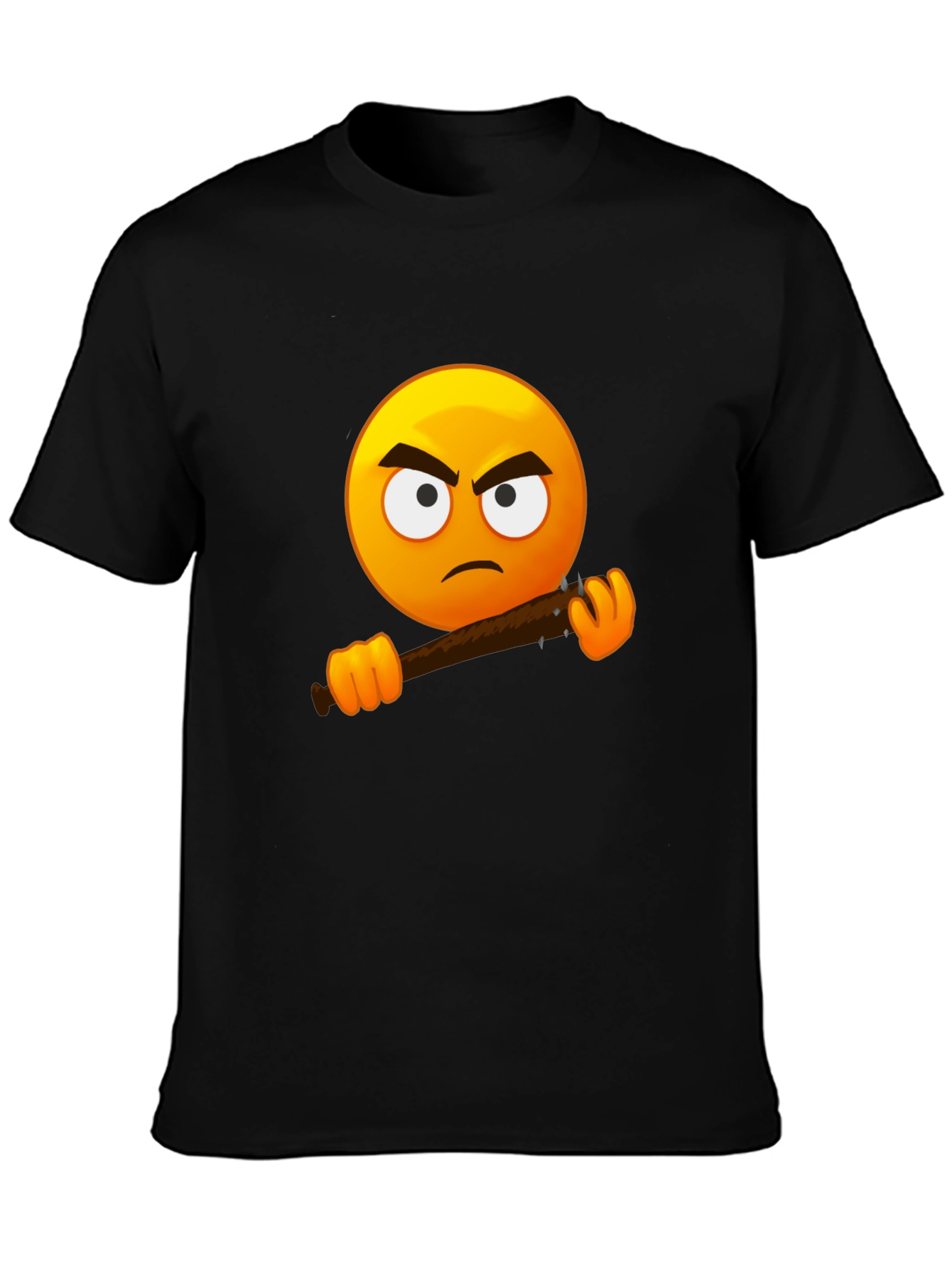 Black Angry Emoji Graphic Tee - Black T-Shirt view 3