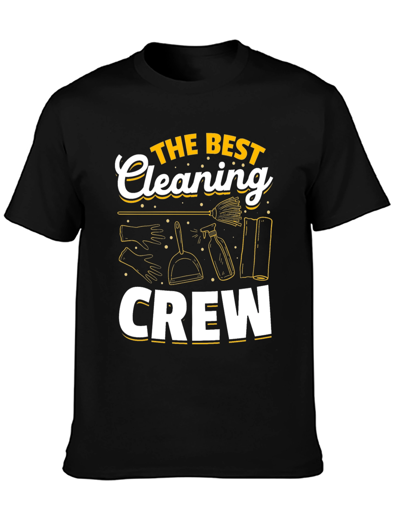Black The Best Cleaning Crew Graphic T-Shirt view 3