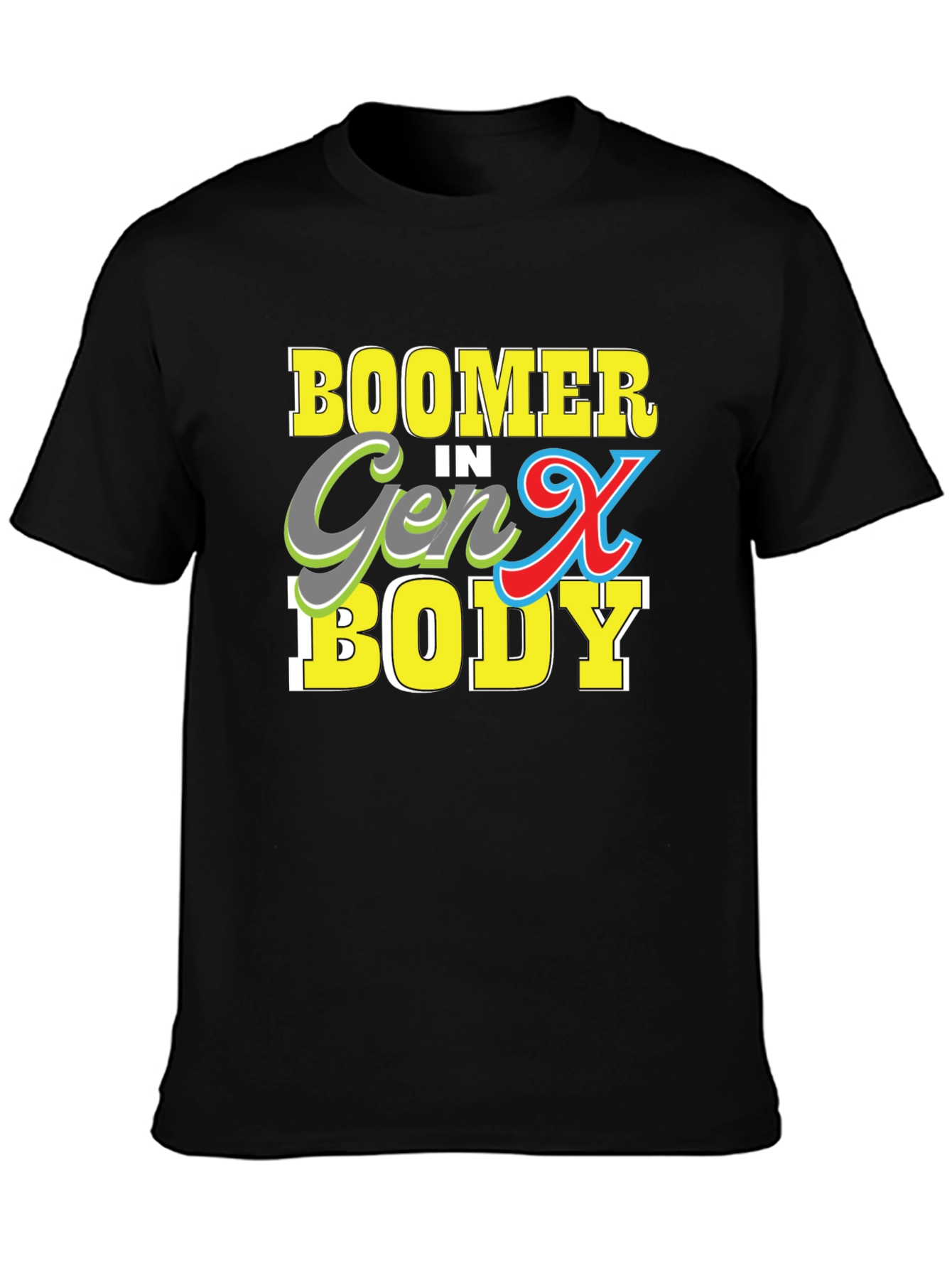 Black Boomer in Gen X Body T-Shirt view 3