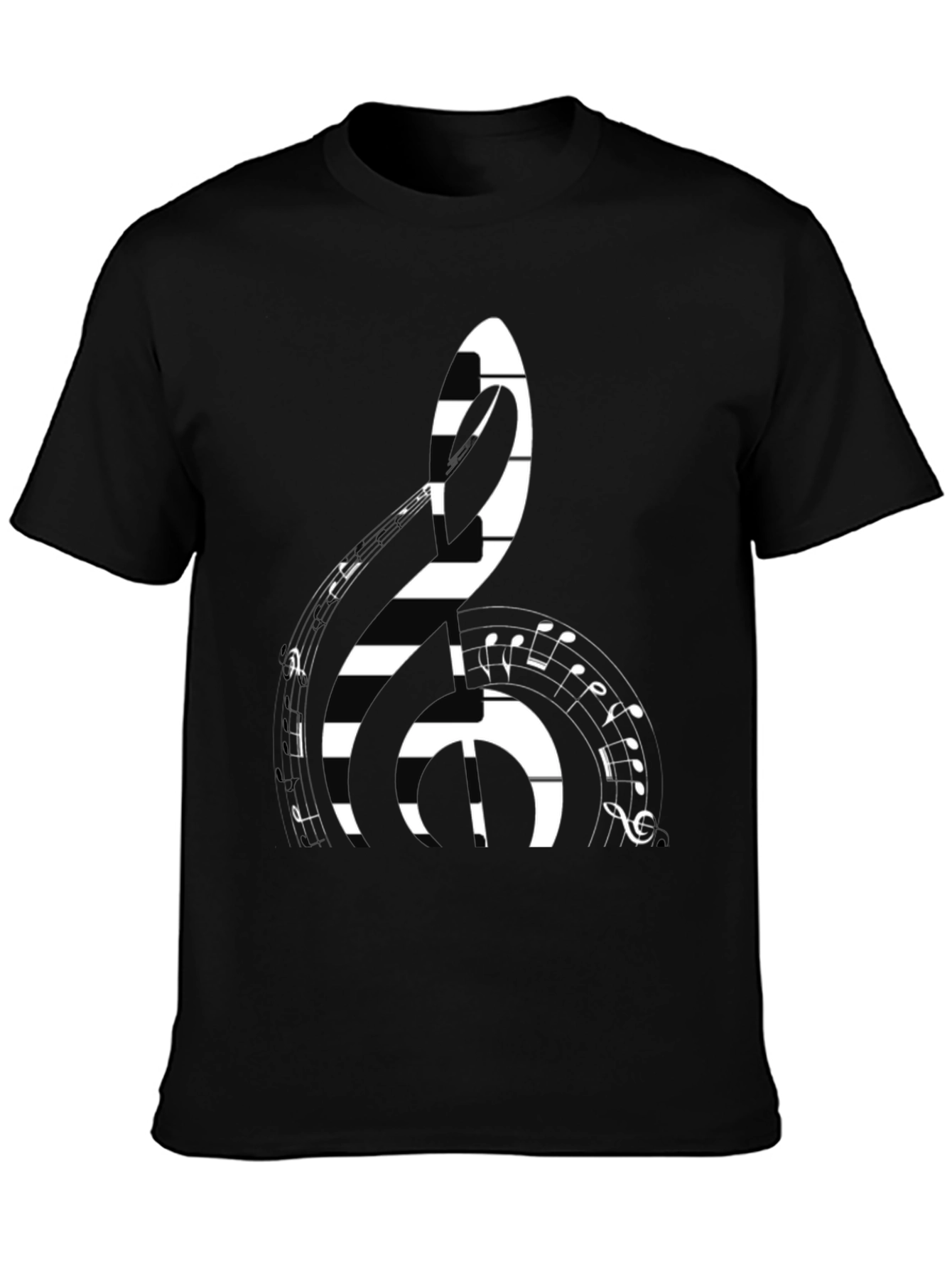 Black Musical Clef Graphic T-Shirt view 3