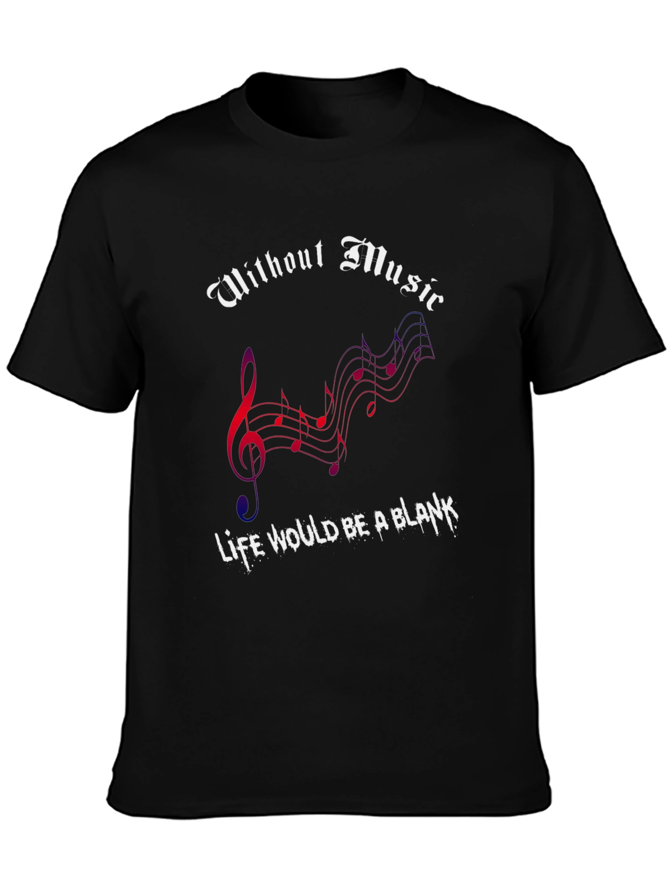 Black Music Lover's Black Graphic T-Shirt view 3