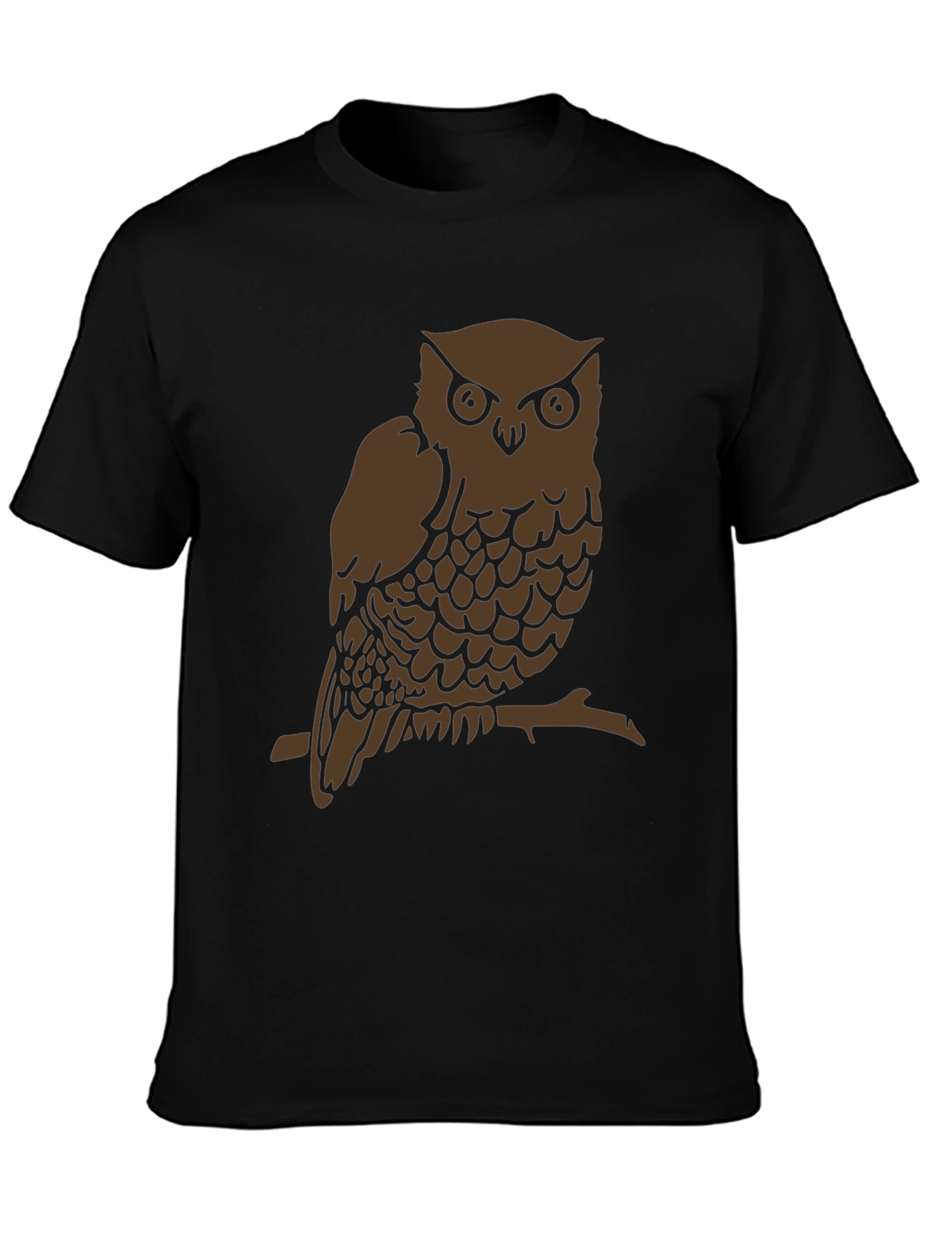 Black Owl Graphic Print Crew Neck T-Shirt view 3