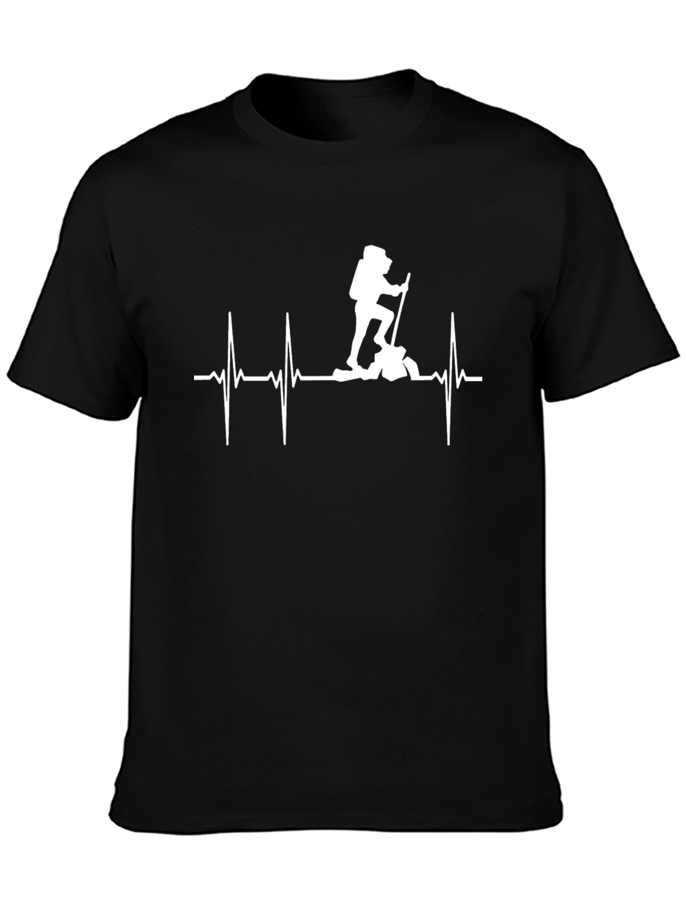 Black Hiking Heartbeat T-Shirt - Black view 3