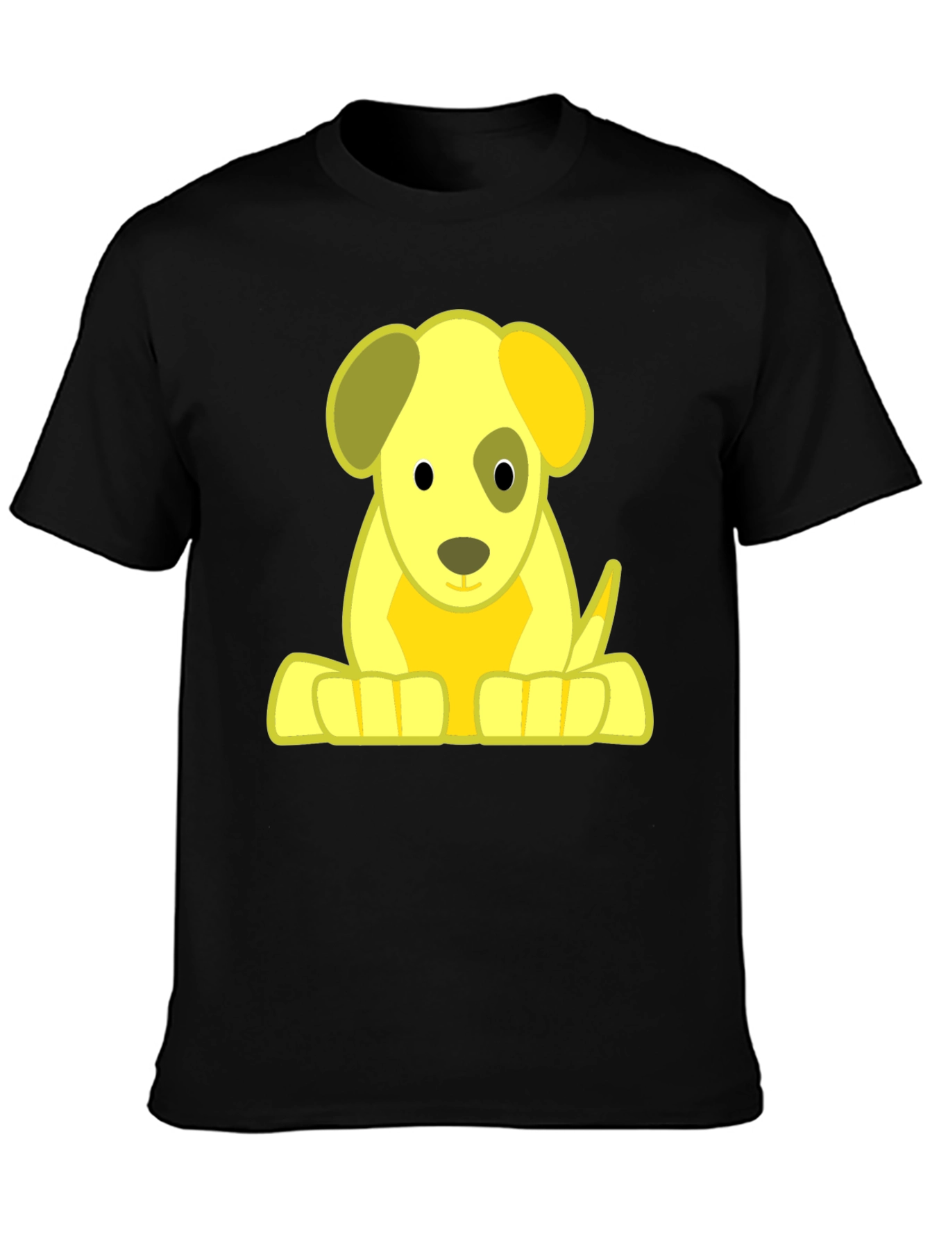 Black Cartoon Puppy Graphic T-Shirt view 3