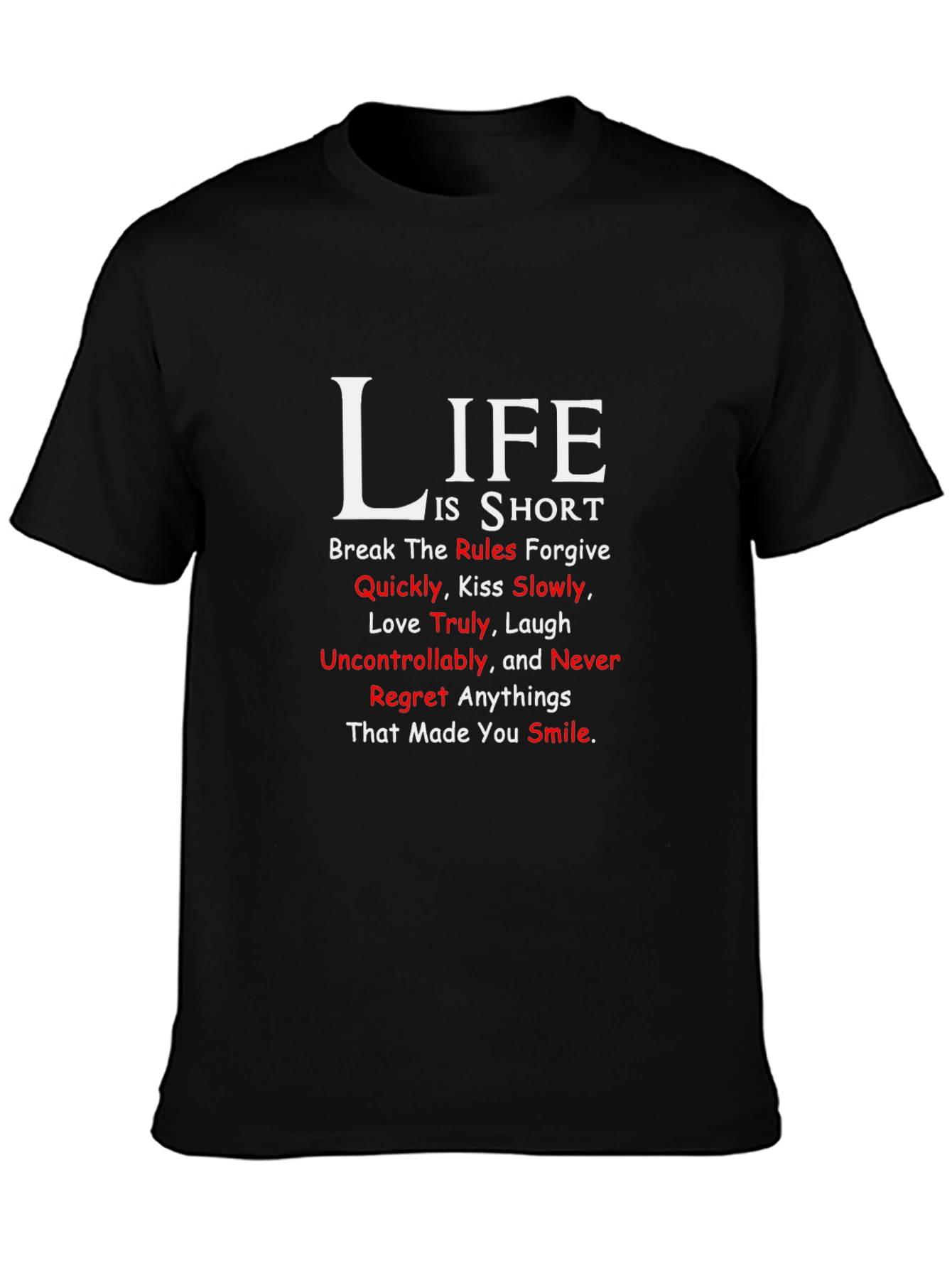Black Life is Short Graphic Tee - Inspirational T-Shirt view 3